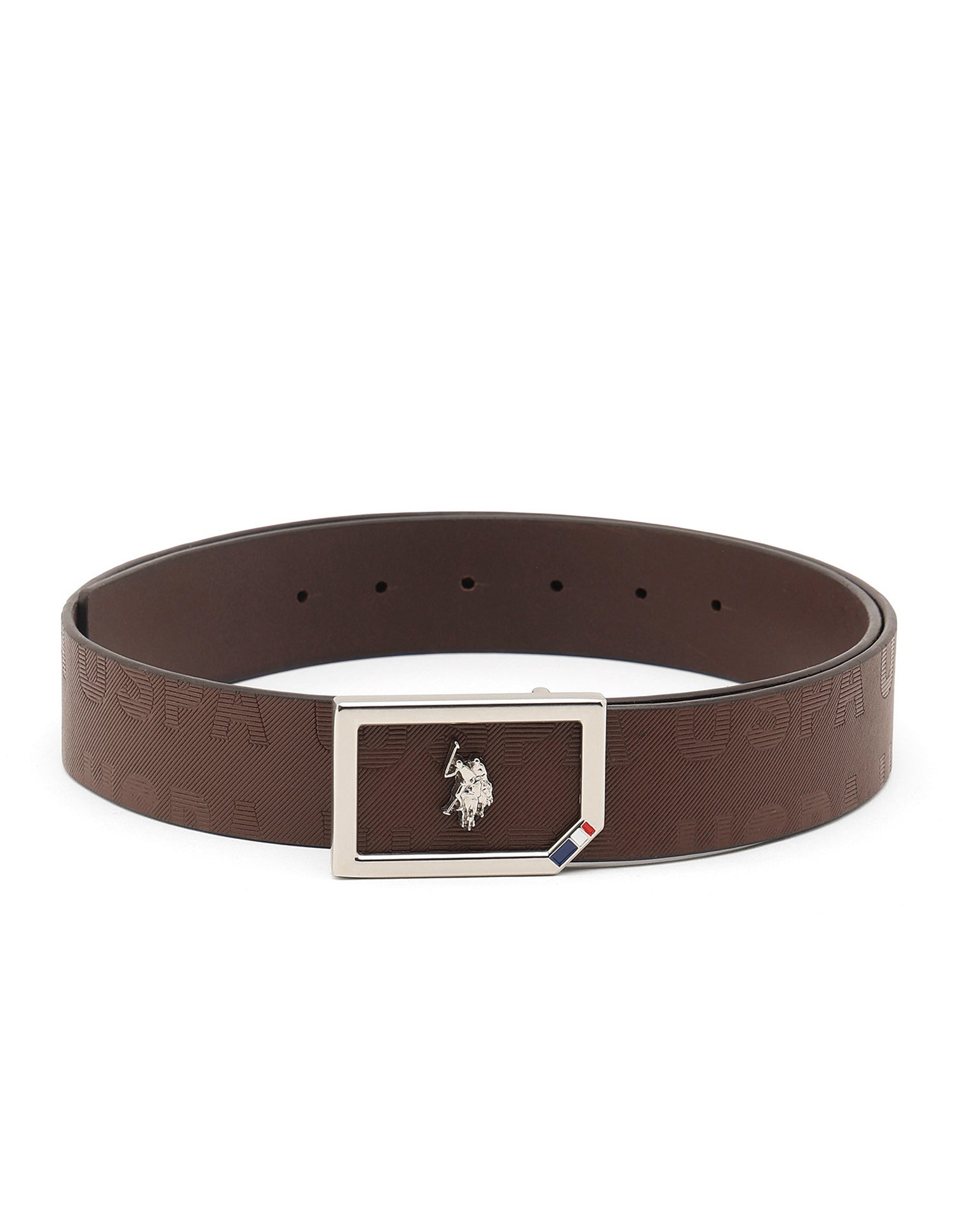 Archer Brand Embossed Belt Brown - U.S. Polo Assn. India | Large