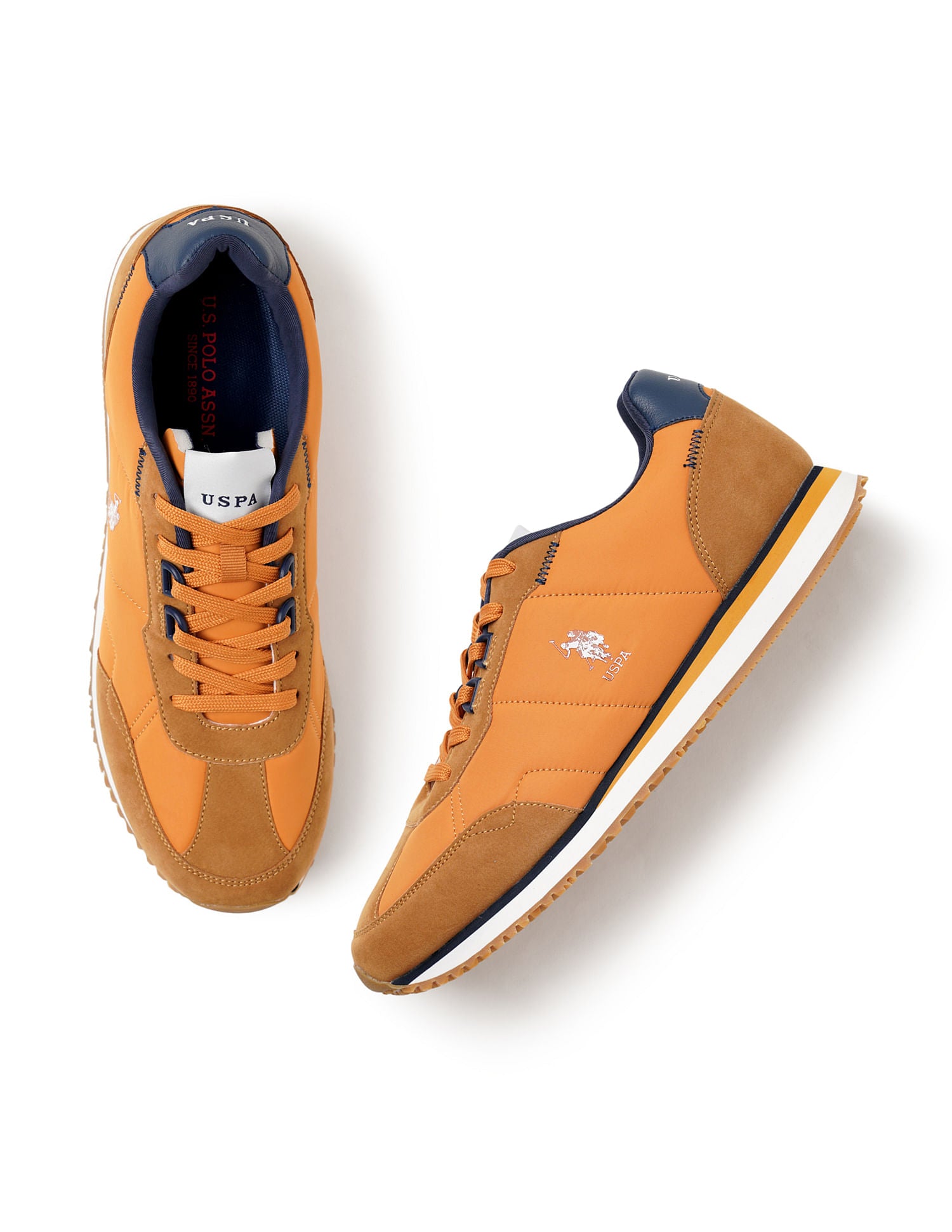 Men Hutton Mustard Retro Joggers Sneakers Mustard - U.S. POLO ASSN. | Large