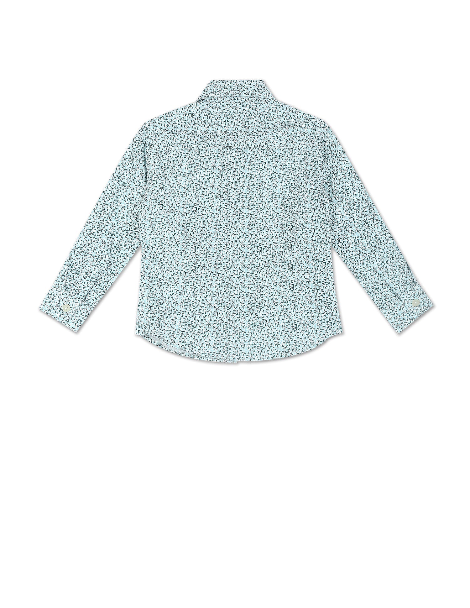 Boys Blue Spread Collar Printed Shirt Blue - U.S. POLO ASSN. | Large