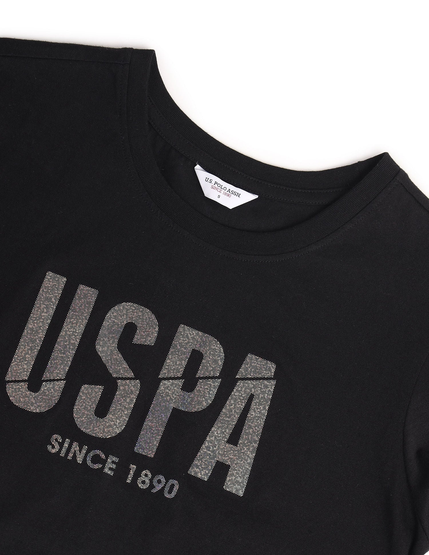 Brand Print Boxy Fit T-Shirt Black - U.S. POLO ASSN. | Large