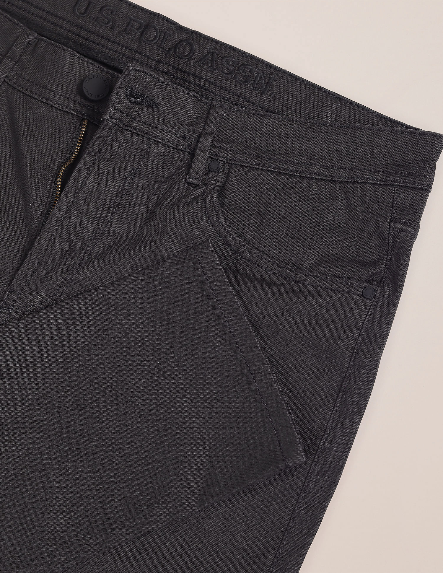 Brandon Slim Tapered Fit Twill Chinos Black - U.S. Polo Assn. India | Large