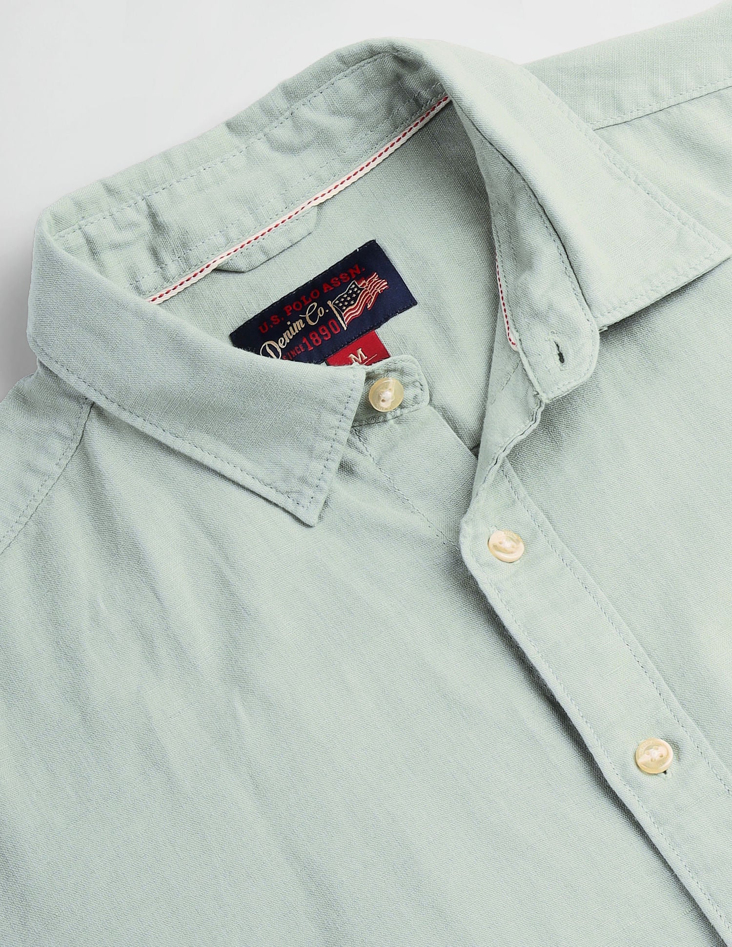 Slim Fit Short Sleeve Shirt Green - U.S. Polo Assn. India | Large