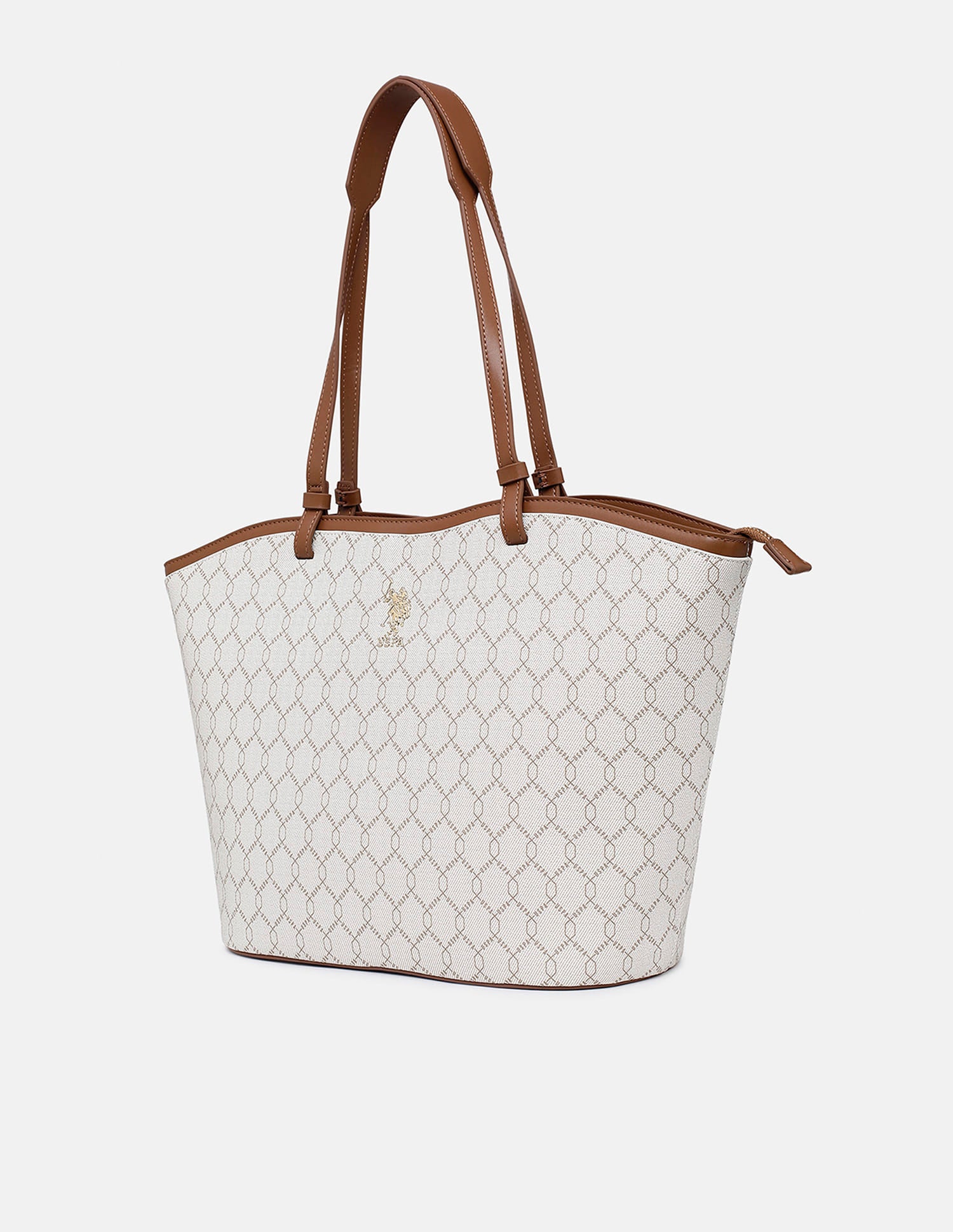 Cece Monogram Tote Bag Beige - U.S. Polo Assn. India | Large