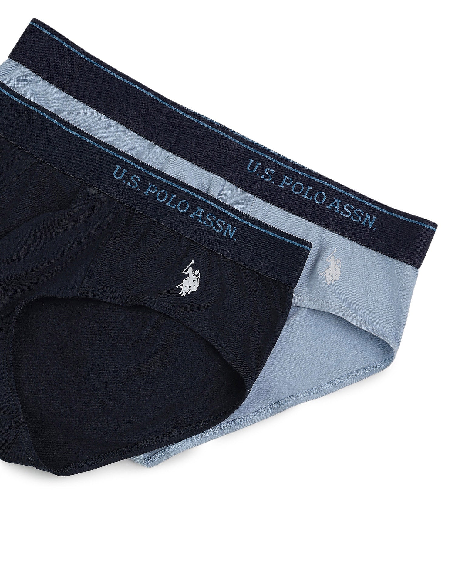 Cotton Stretch Breathable OEB18 Briefs - Pack Of 2 Blue Fog - U.S. POLO ASSN. | Large