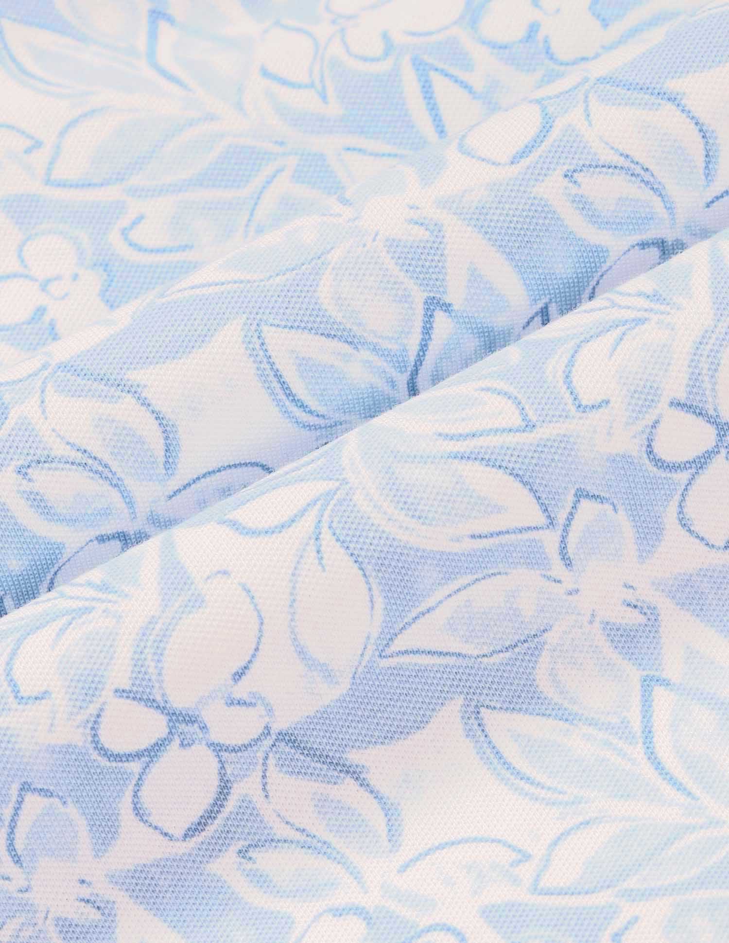 Floral Printed Working Holiday Polo Shirt Light Blue - U.S. Polo Assn. India | Large
