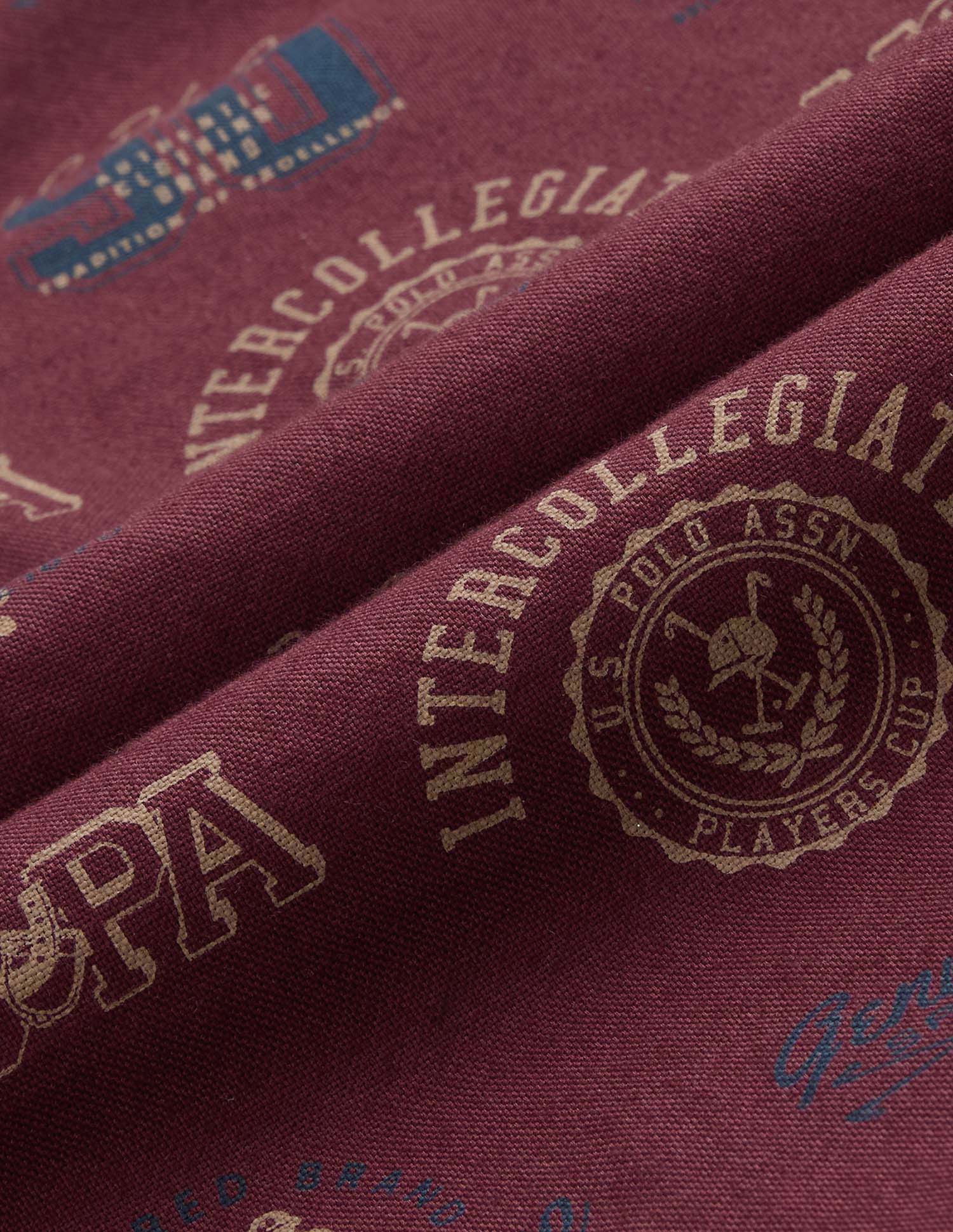 Boys All Over Printed Oxford Shirt Maroon - U.S. POLO ASSN. | Large