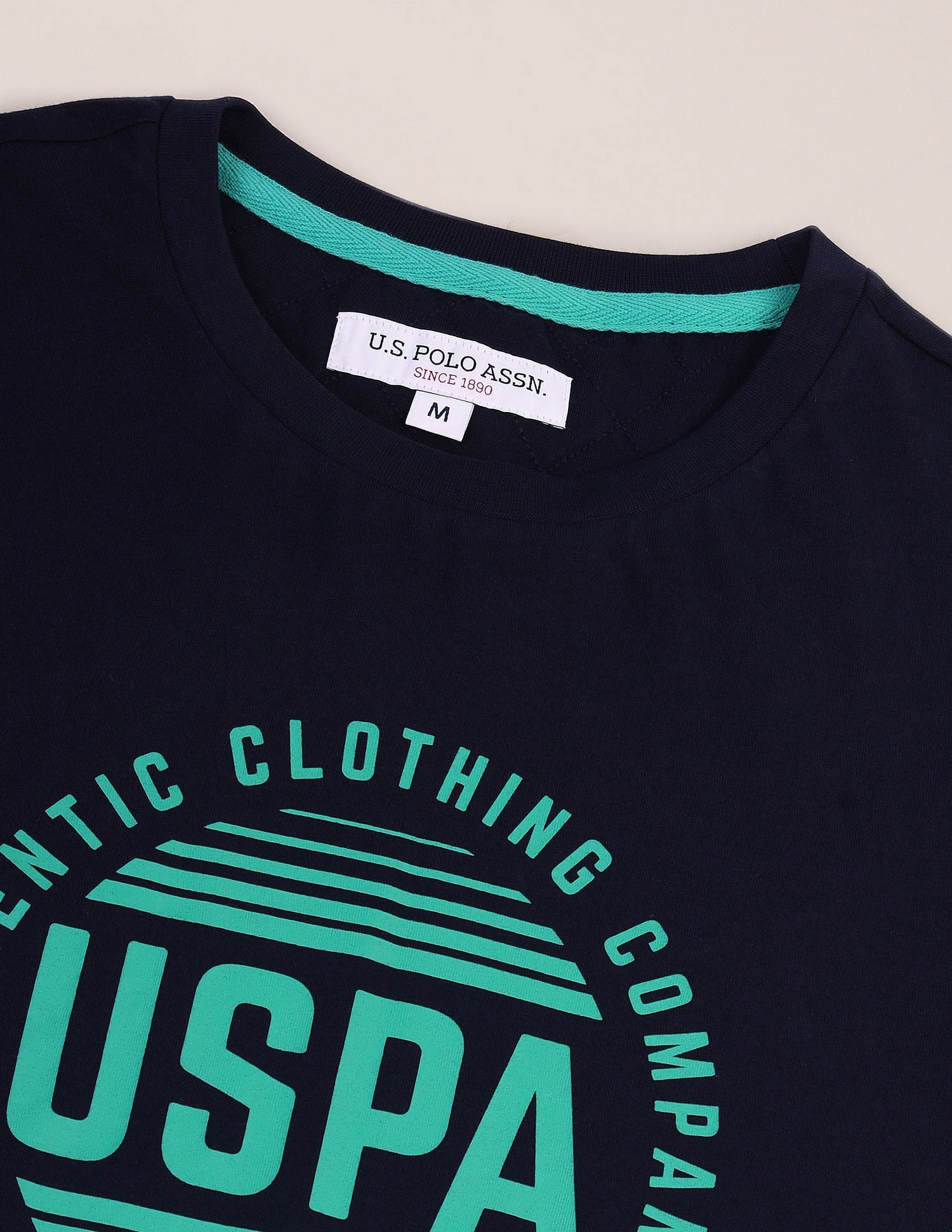 Brand Print Slim Fit T-Shirt Navy - U.S. Polo Assn. India | Large