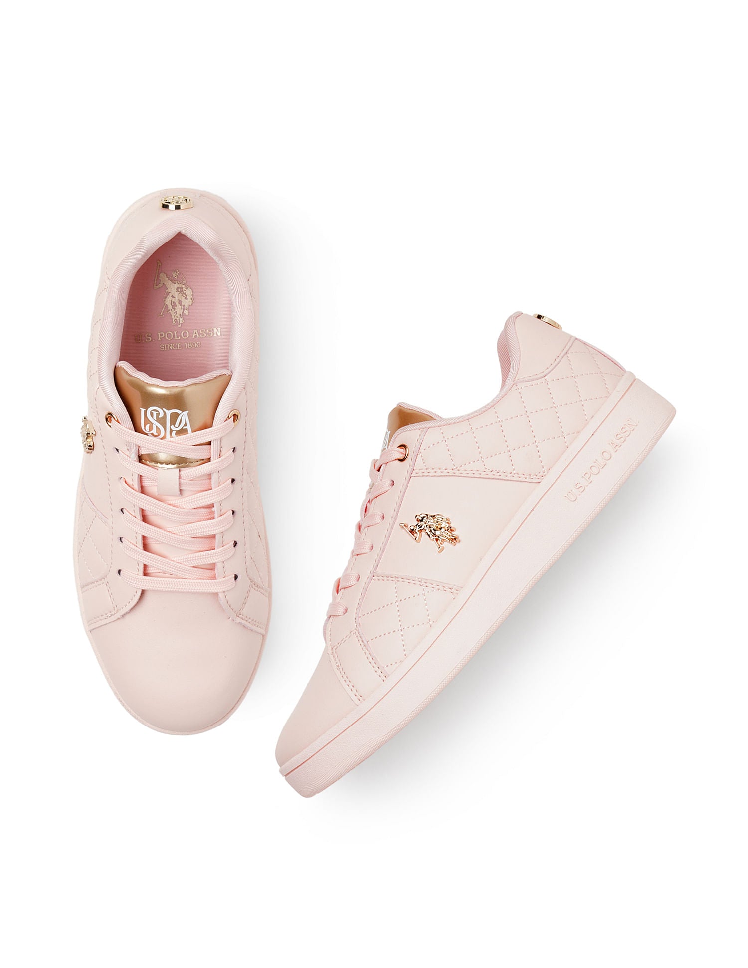 Women Quilted Simone Sneakers Light Pink - U.S. POLO ASSN. | Large