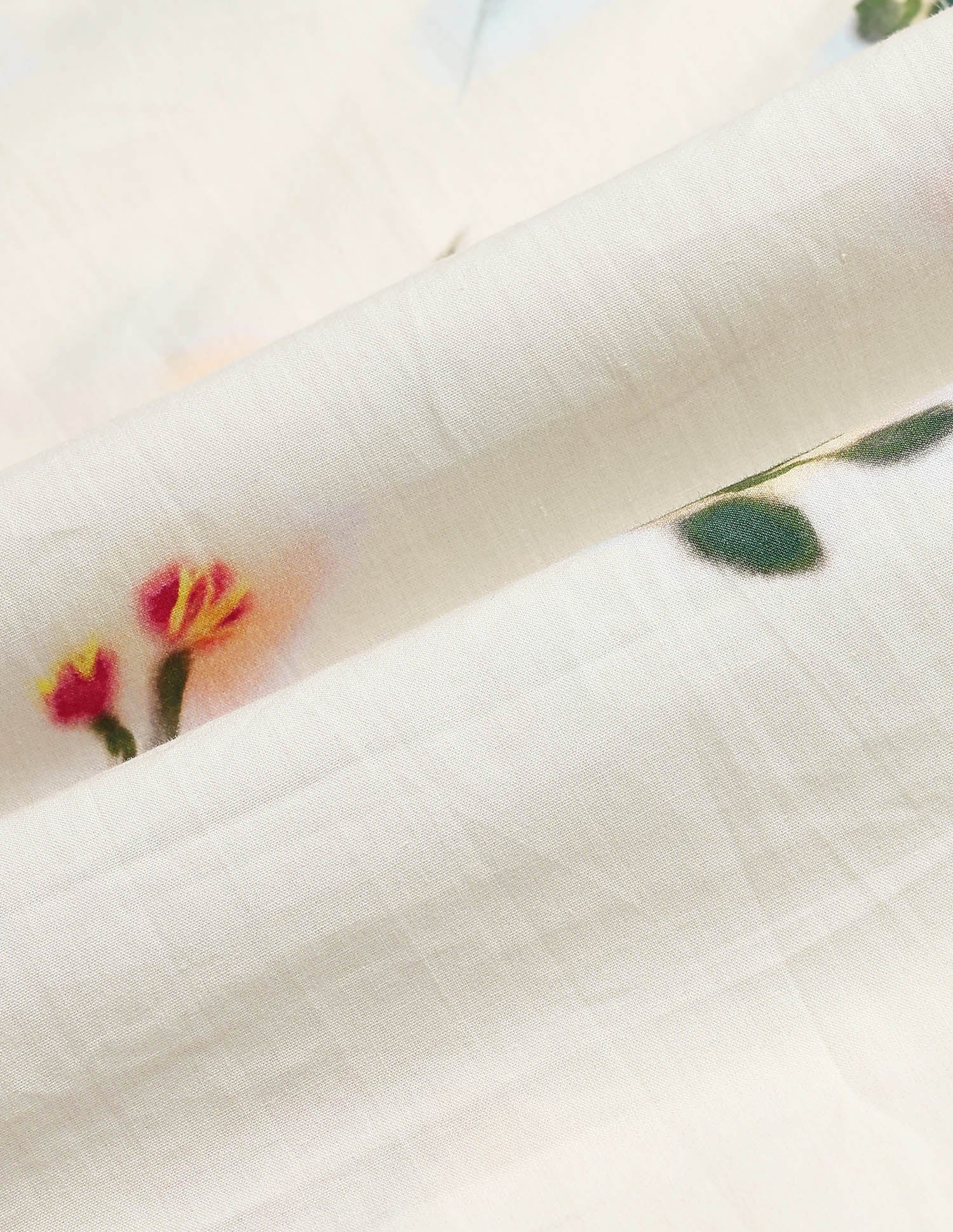 Smocking Floral Printed Top Off White - U.S. Polo Assn. India | Large