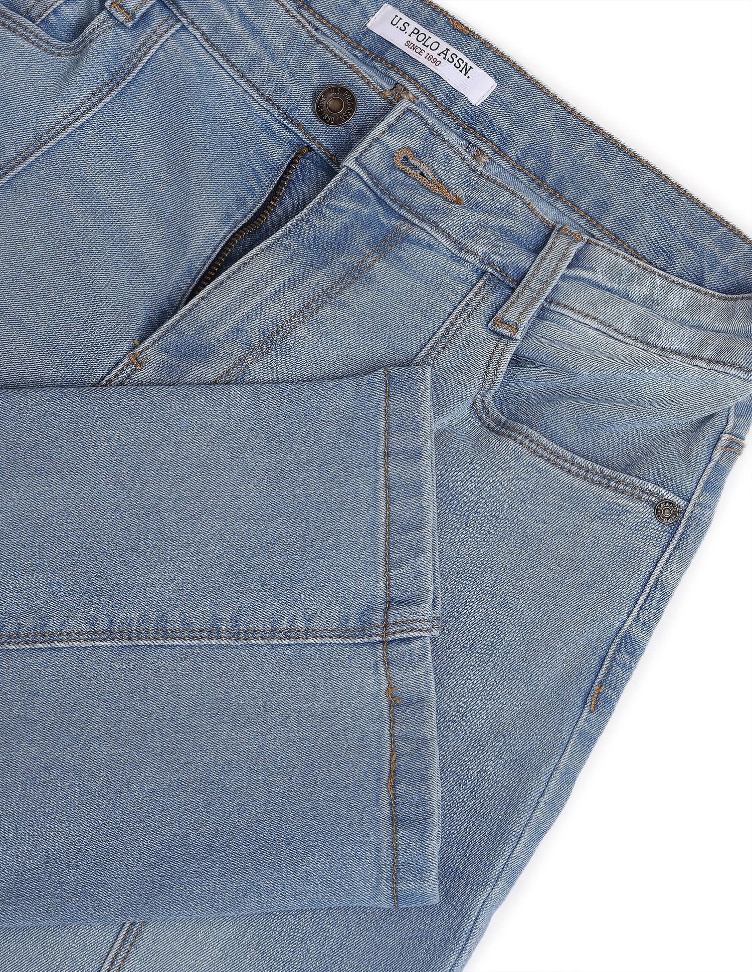 High Rise Straight Jeans Light Indigo - U.S. Polo Assn. India | Large