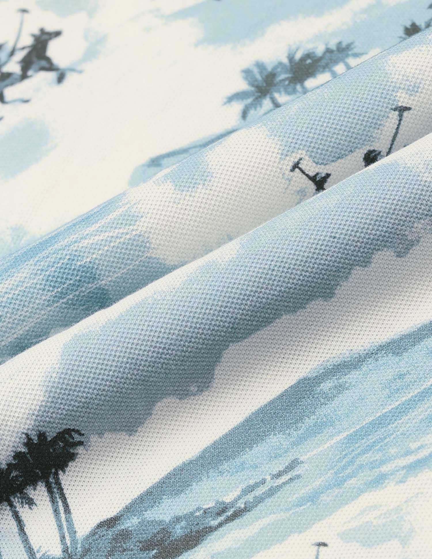 Graphic Printed Muscle Fit Polo Shirt Blue - U.S. Polo Assn. India | Large