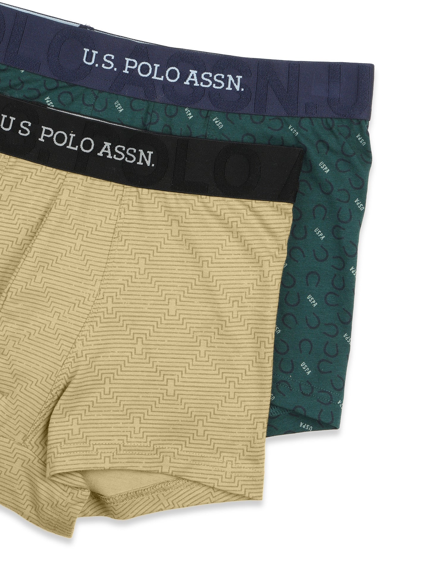 Printed Cotton Stretch Essential OET23 Trunk - Pack Of 2 Bistro Green/Pale Olive Green - U.S. Polo Assn. India | Large