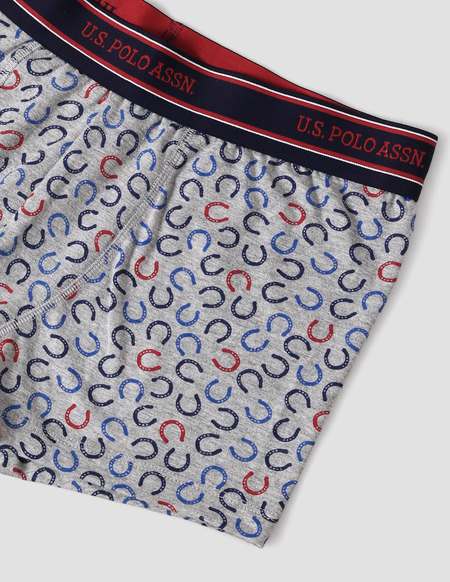 All Over Print Ribbed Jersey I616 Trunks - Pack Of 1 Grey - U.S. Polo Assn. India | Large
