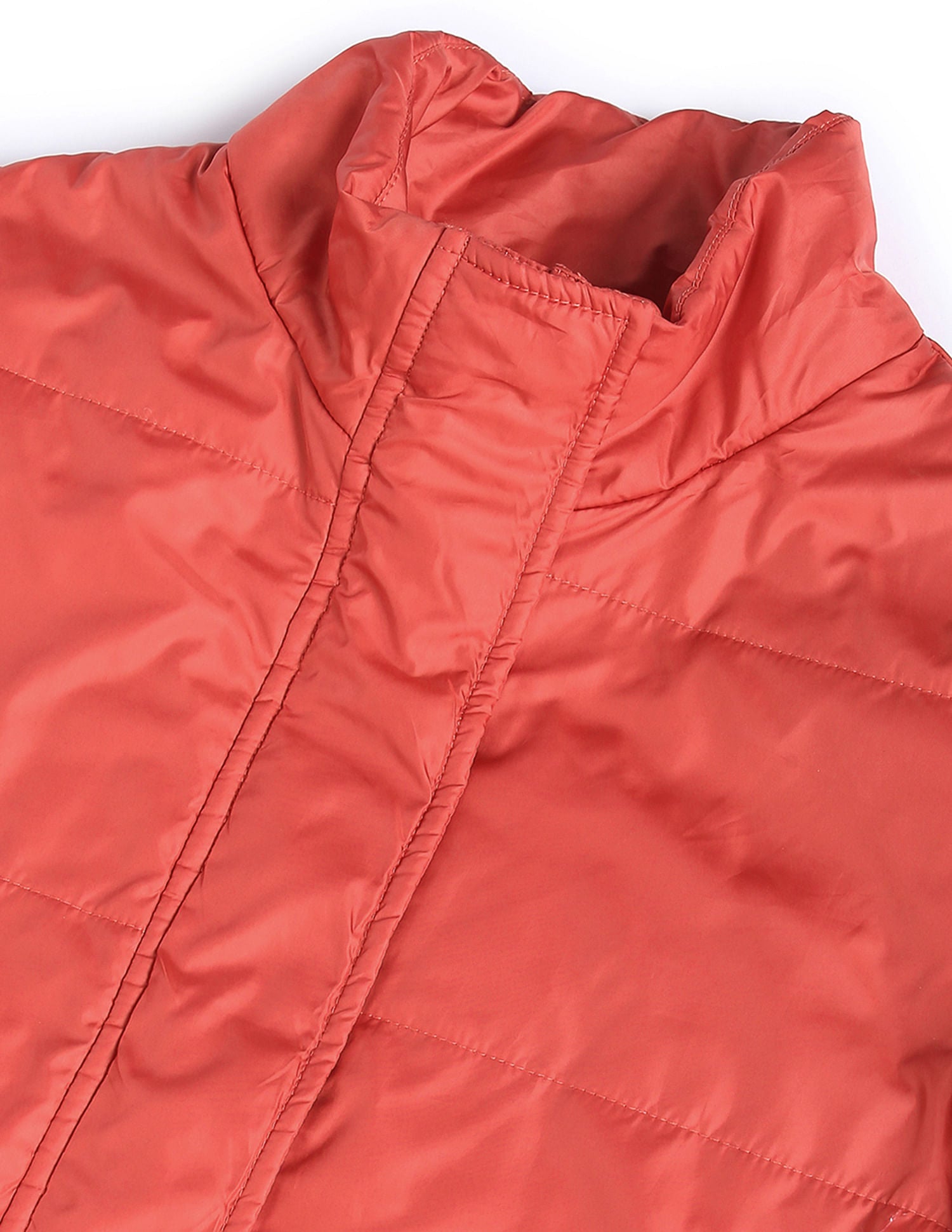 High Neck Solid Padded Jacket Red - U.S. Polo Assn. India | Large
