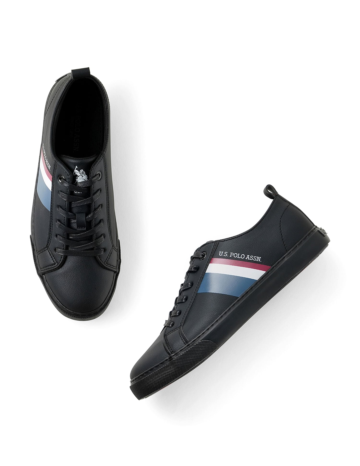 Men Brand Stripe Martinez 3.0 Sneakers Black - U.S. Polo Assn. India | Large