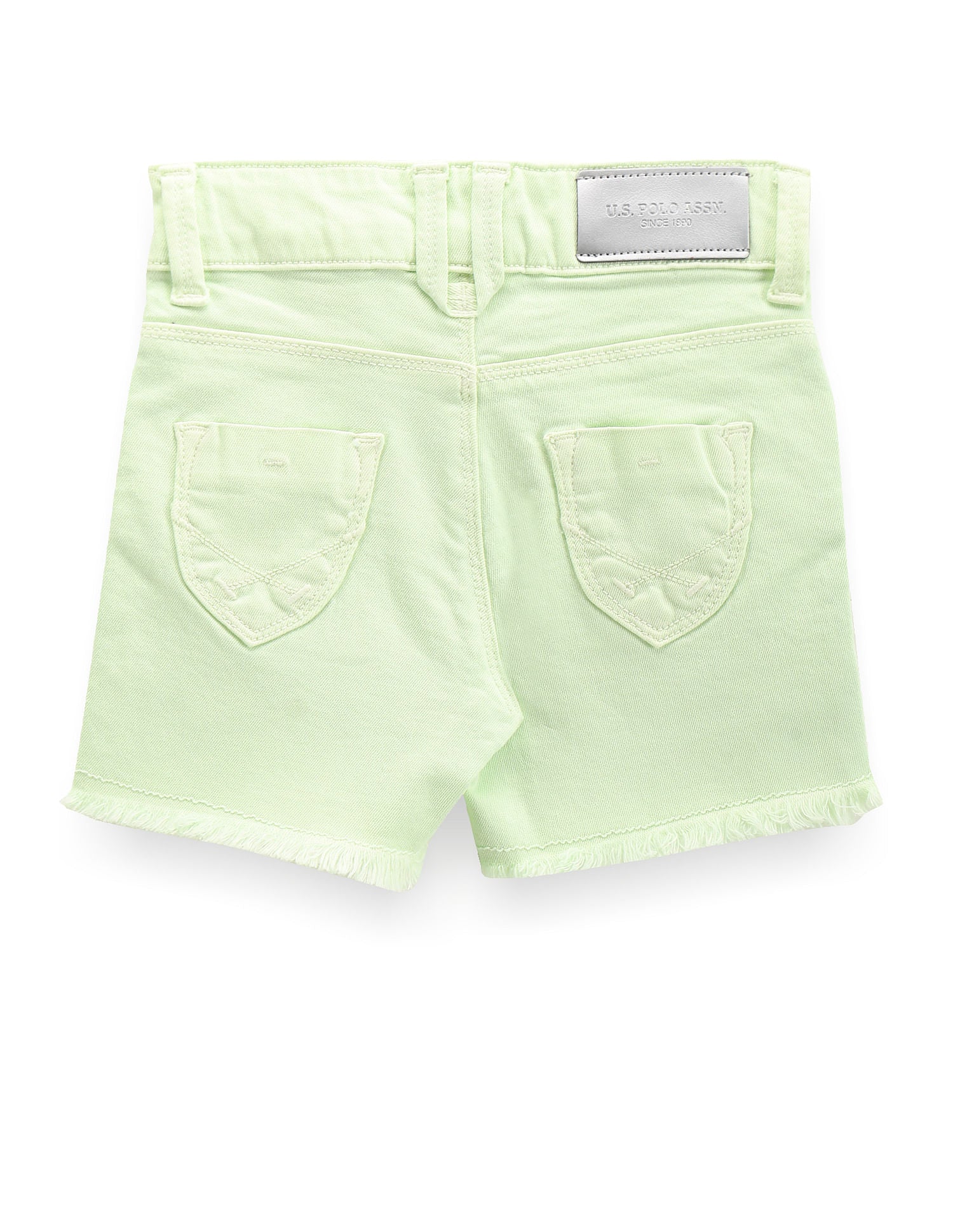Girls Frayed Hem Shorts Light Green - U.S. Polo Assn. India | Large