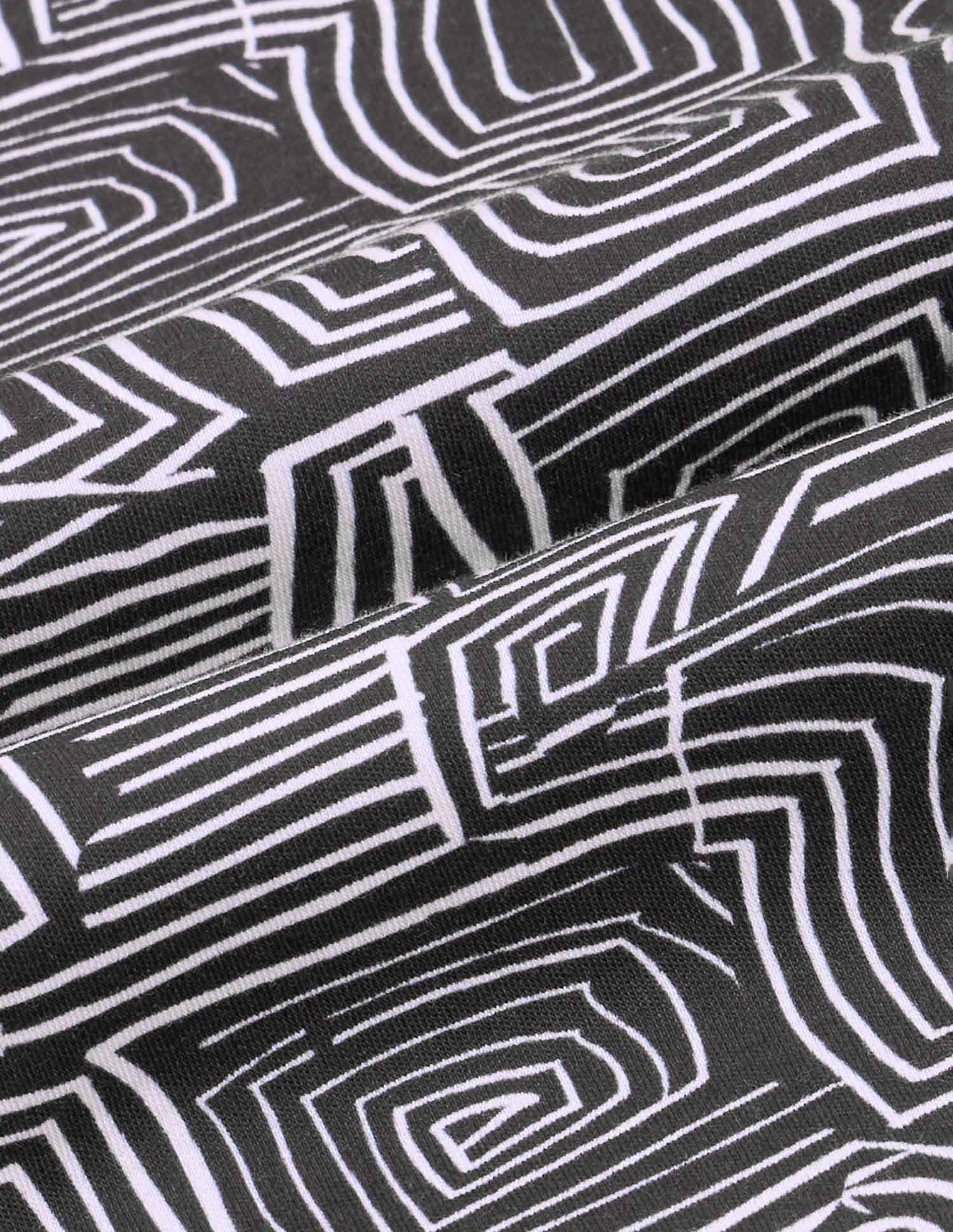 Abstract Printed Pure Cotton Polo Shirt Black - U.S. Polo Assn. India | Large