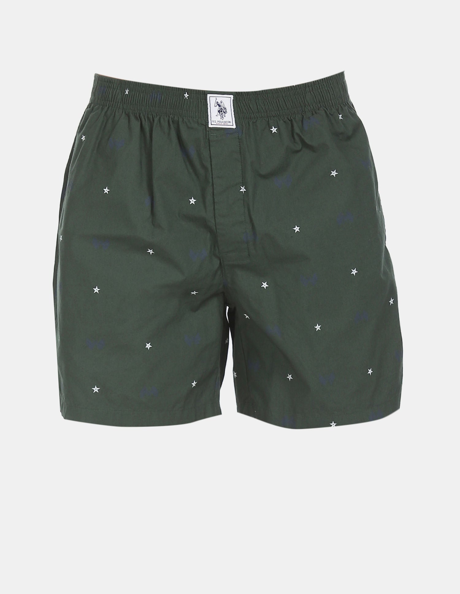 Comfort Fit Print Cotton I663 Boxers - Pack Of 1 Bottle Green - U.S. POLO ASSN. | Large