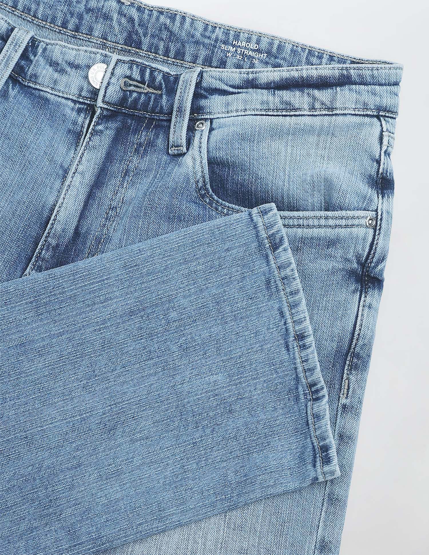 Harold Slim Straight Fit Blue Jeans Mid Blue - U.S. Polo Assn. India | Large