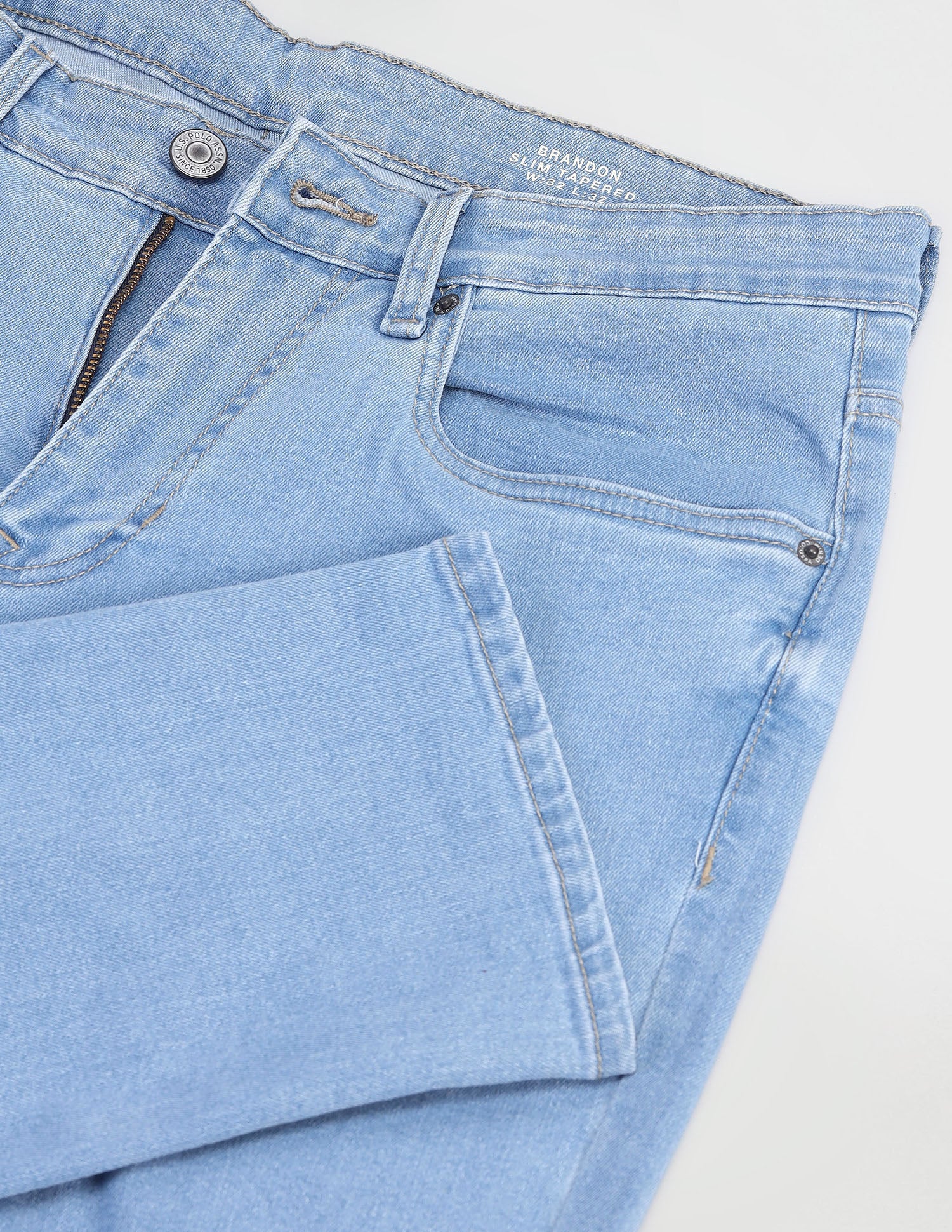 Brandon Slim Tapered Fit Blue Jeans Blue - U.S. POLO ASSN. | Large