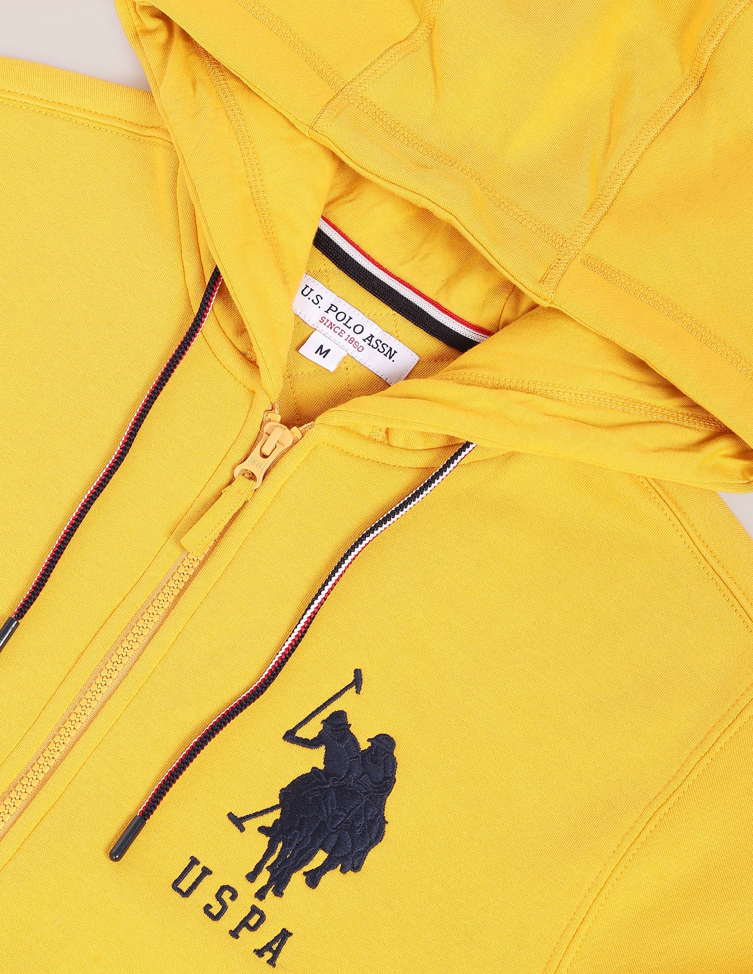 Solid Hooded Sweatshirt Yellow - U.S. POLO ASSN. | Large