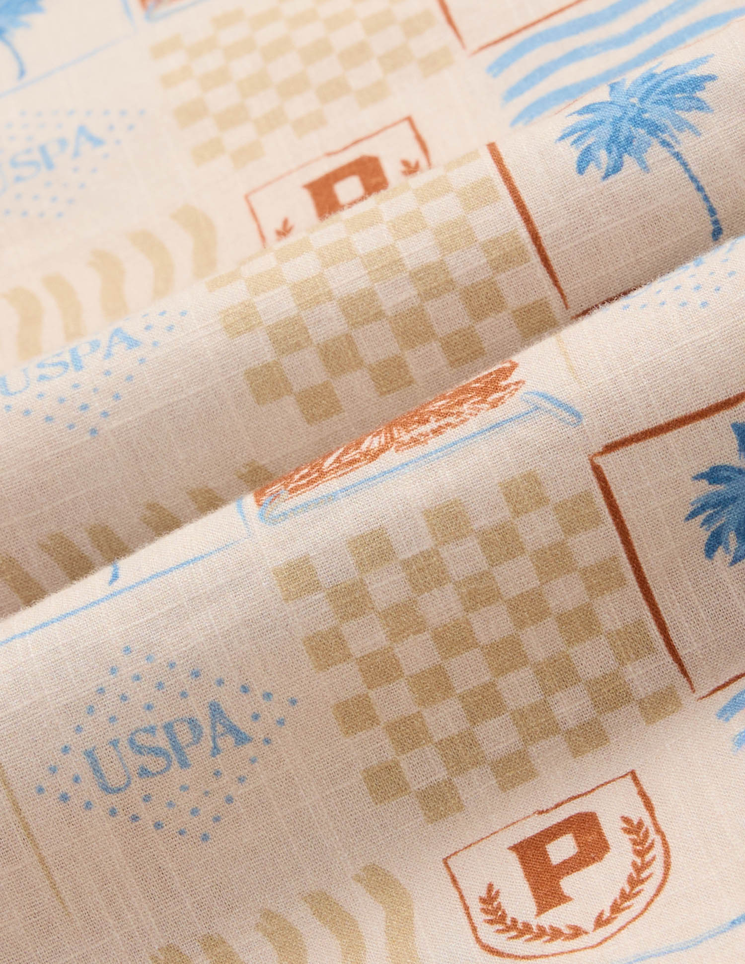 Boys All Over Printed Regular Fit Shirt Beige - U.S. POLO ASSN. | Large