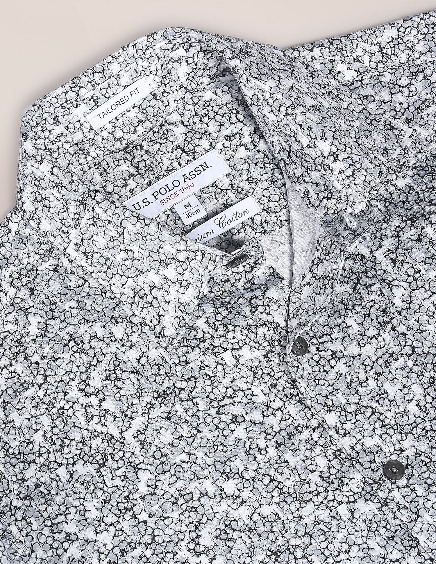 Abstract Print Twill Shirt Grey - U.S. Polo Assn. India | Large