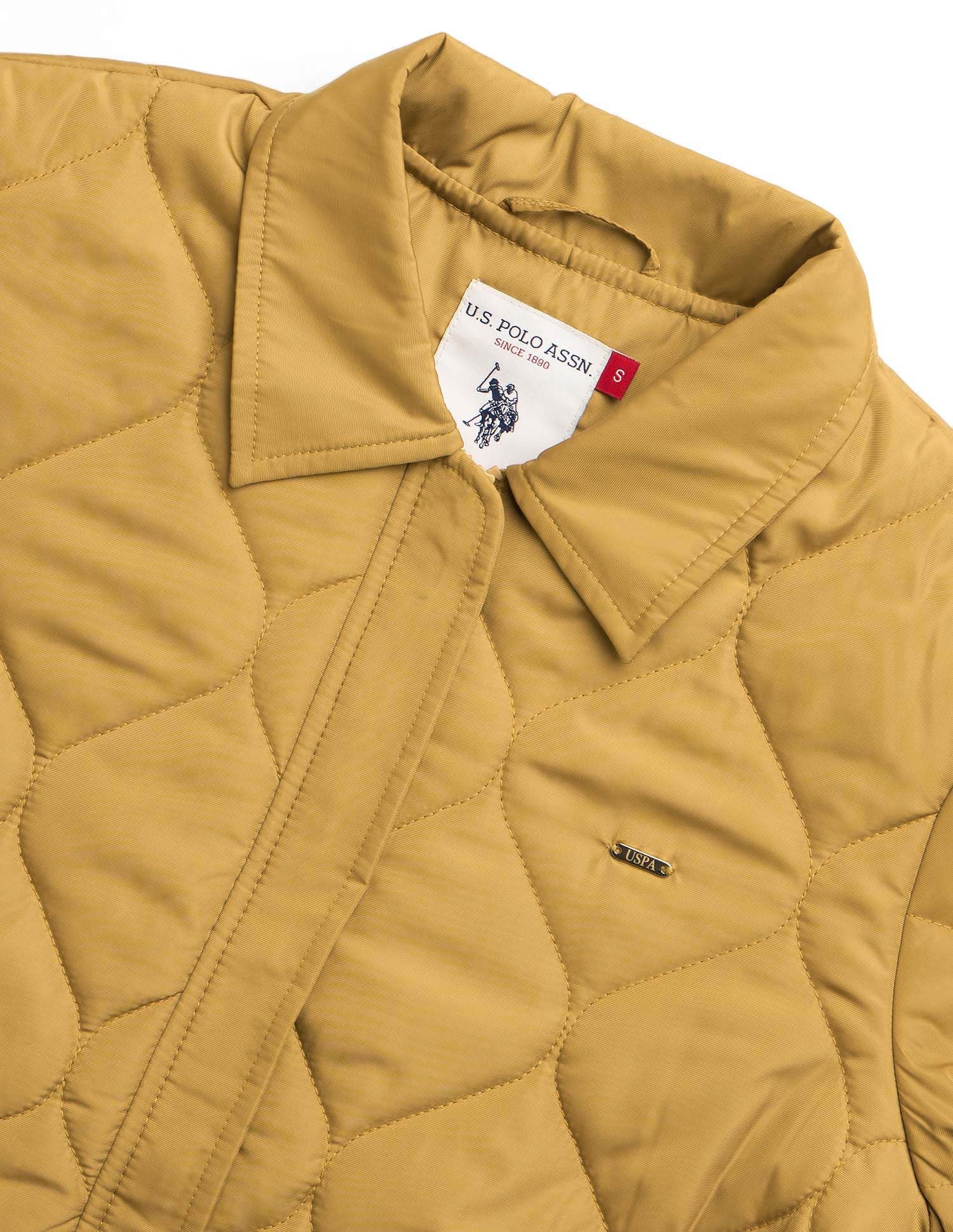 Solid Quilted Jacket Yellow - U.S. POLO ASSN. | Large
