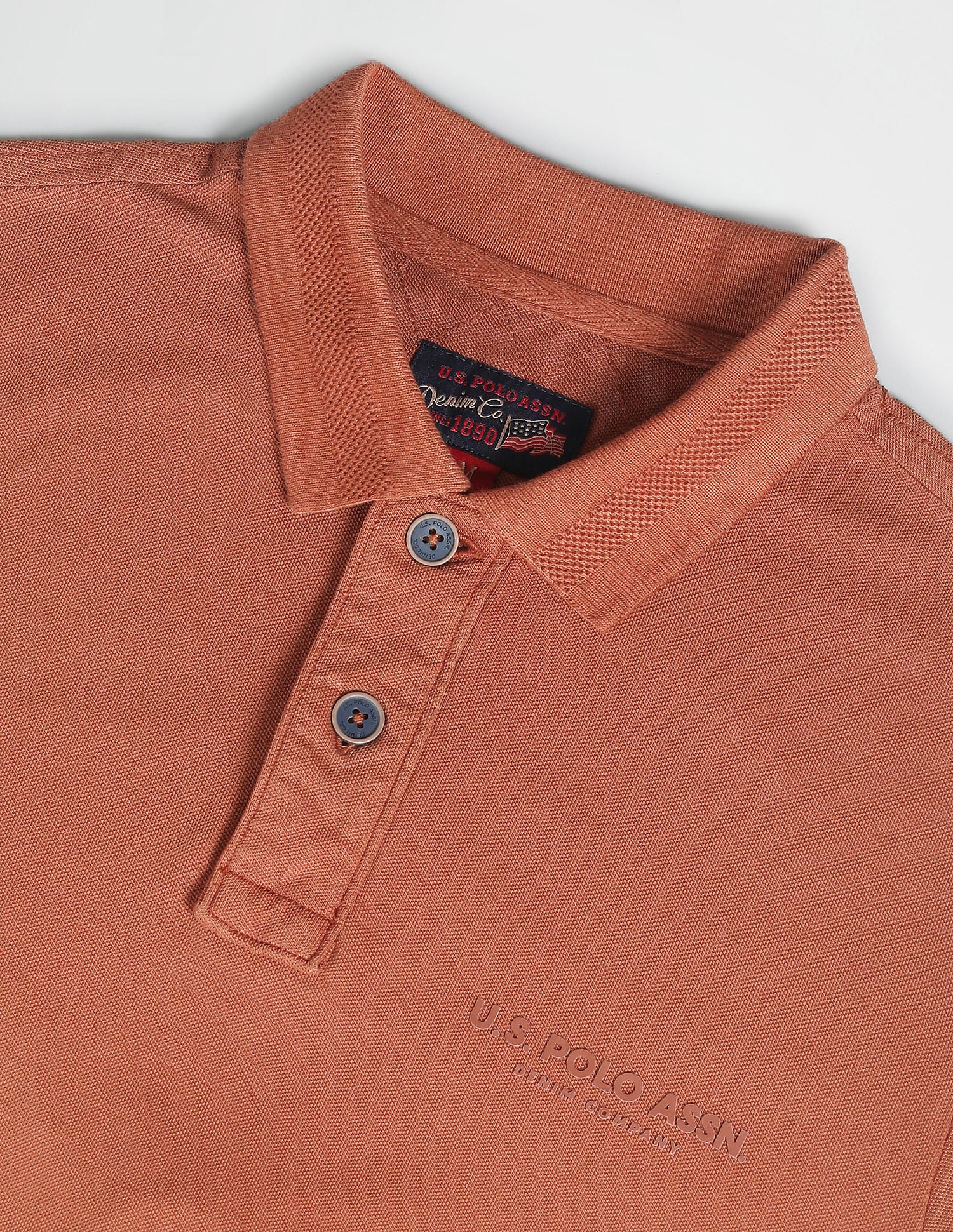 Solid Cotton Polo Shirt Rust - U.S. Polo Assn. India | Large