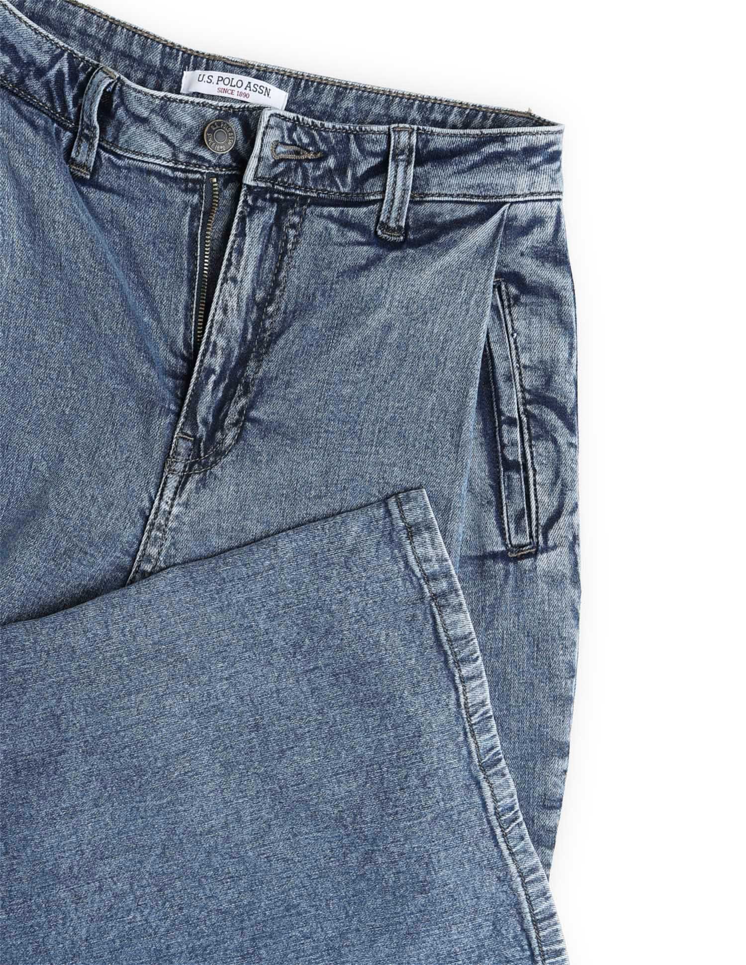 High-Rise Wide Leg Fit Jeans Blue - U.S. POLO ASSN. | Large