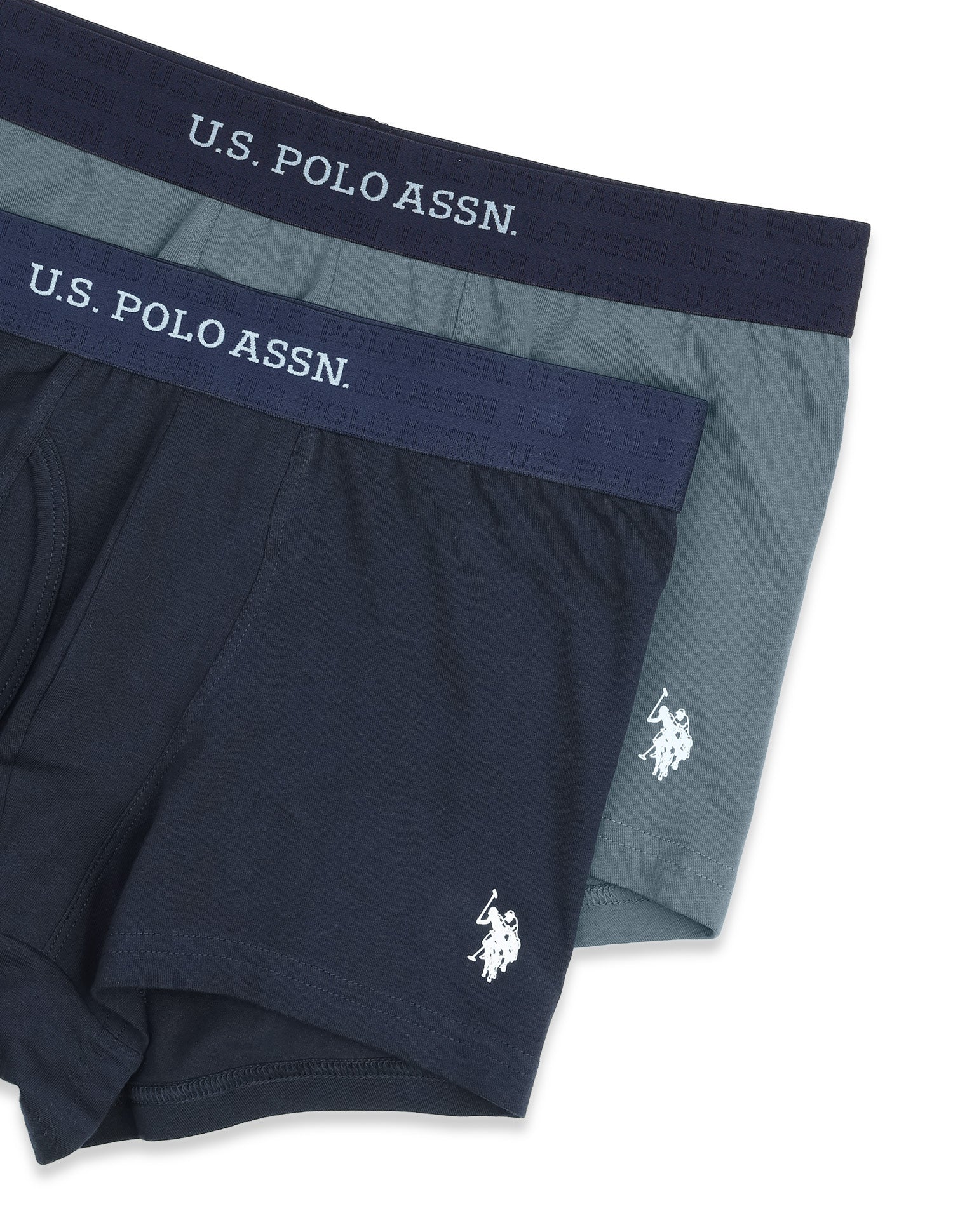 Cotton Stretch Antimicrobial OET21 Trunk - Pack Of 2 Navy/Stromy Weather - U.S. Polo Assn. India | Large