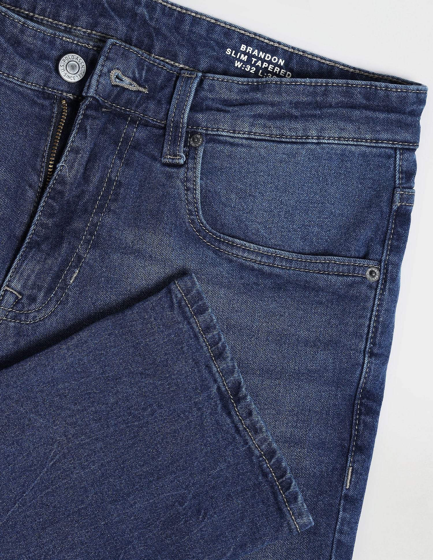 Brandon Slim Tapered Blue Jeans Dark Blue - U.S. Polo Assn. India | Large
