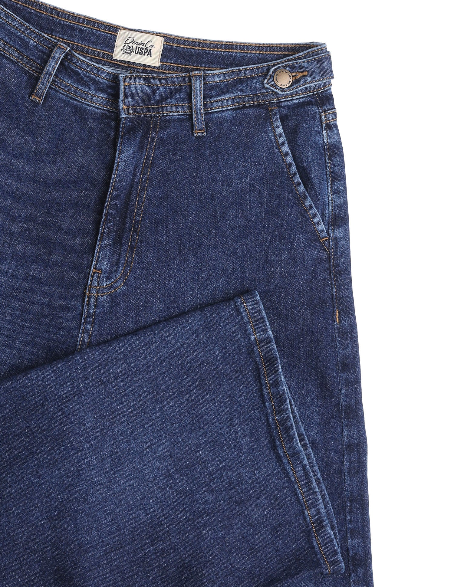 High Rise Wide Leg Fit Jeans Dark Blue - U.S. Polo Assn. India | Large