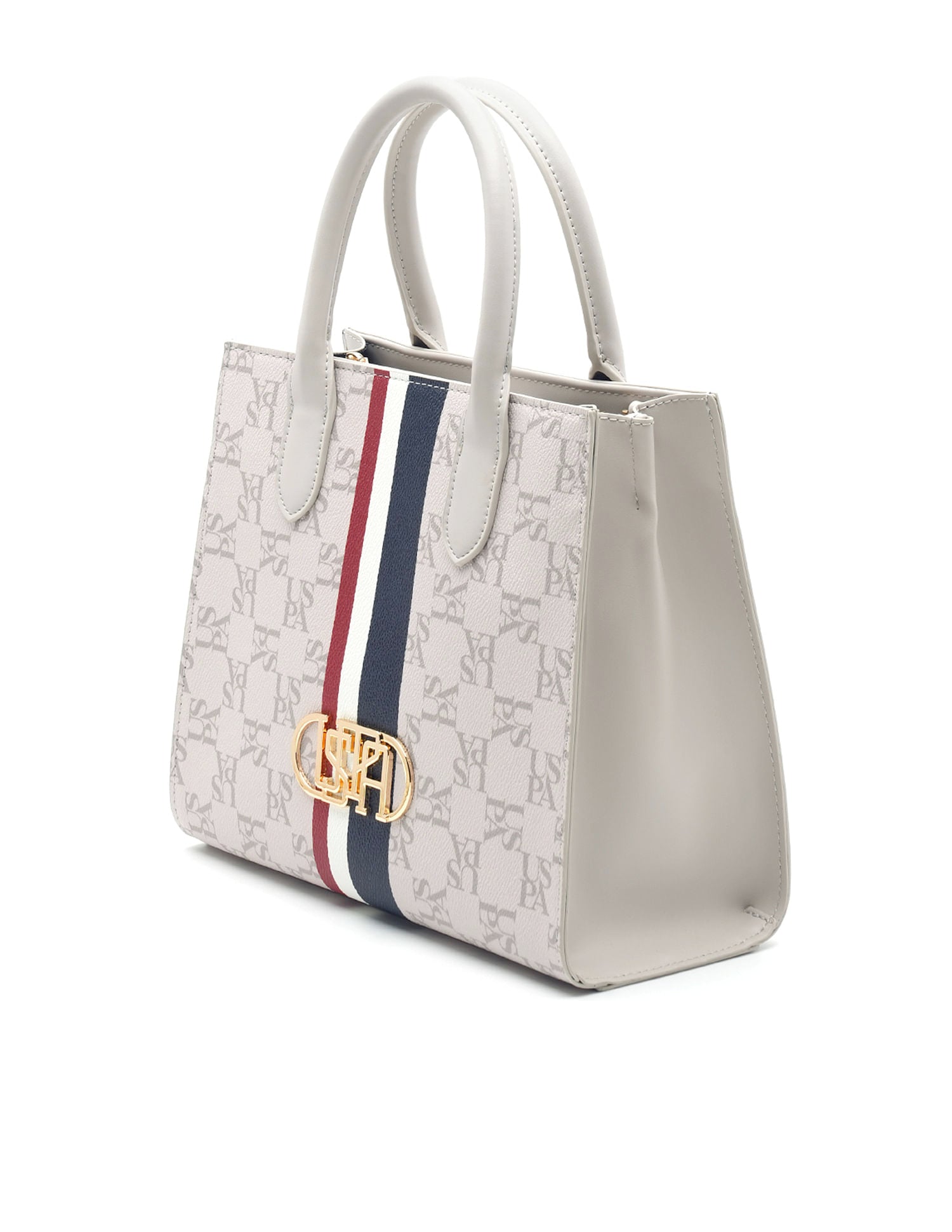 Carol Monogram Satchel Bag Off White - U.S. Polo Assn. India | Large