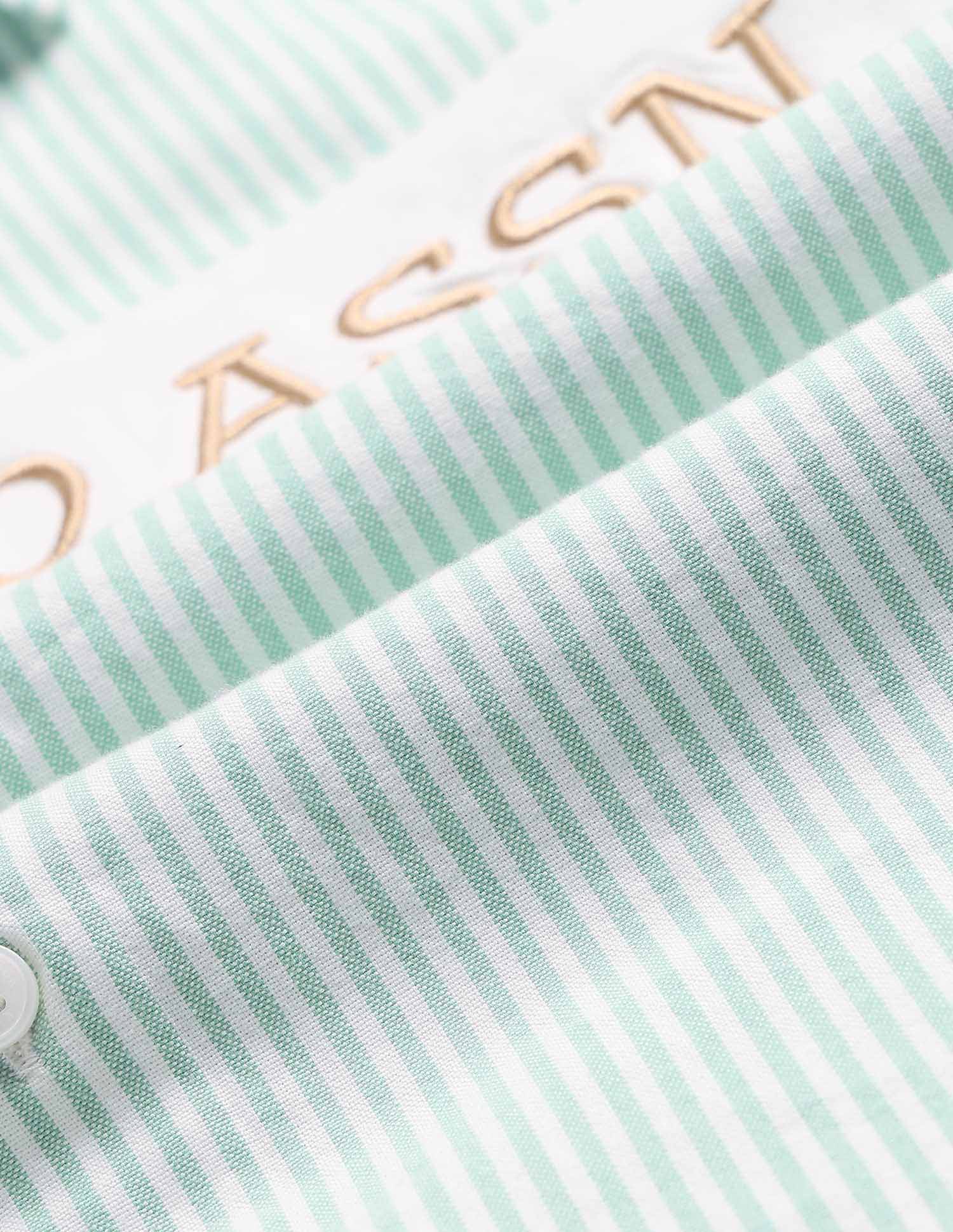 Boys Vertical Striped Regular Fit Shirt Light Green - U.S. POLO ASSN. | Large