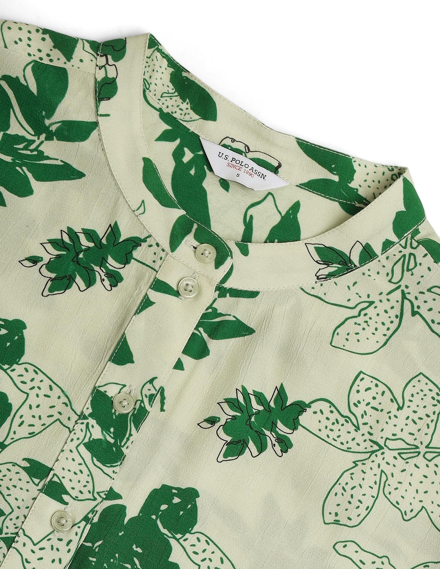 Viscose Floral Top Green and White - U.S. Polo Assn. India | Large