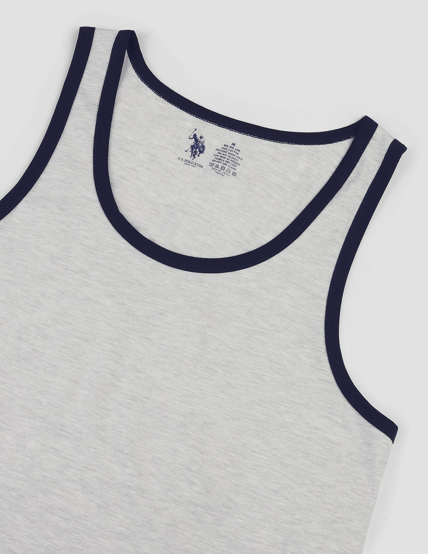 Contrast Binding Cotton OEV01 Vest - Pack Of 1 Grey - U.S. POLO ASSN. | Large