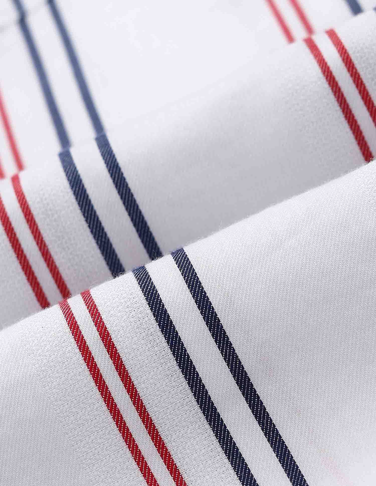 Tailored Fit Cotton Striped Shirt White - U.S. Polo Assn. India | Large