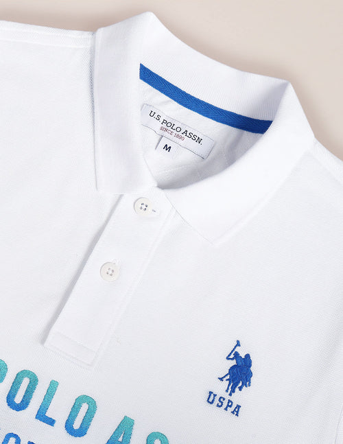 Brand Embroidered Cotton Polo Shirt