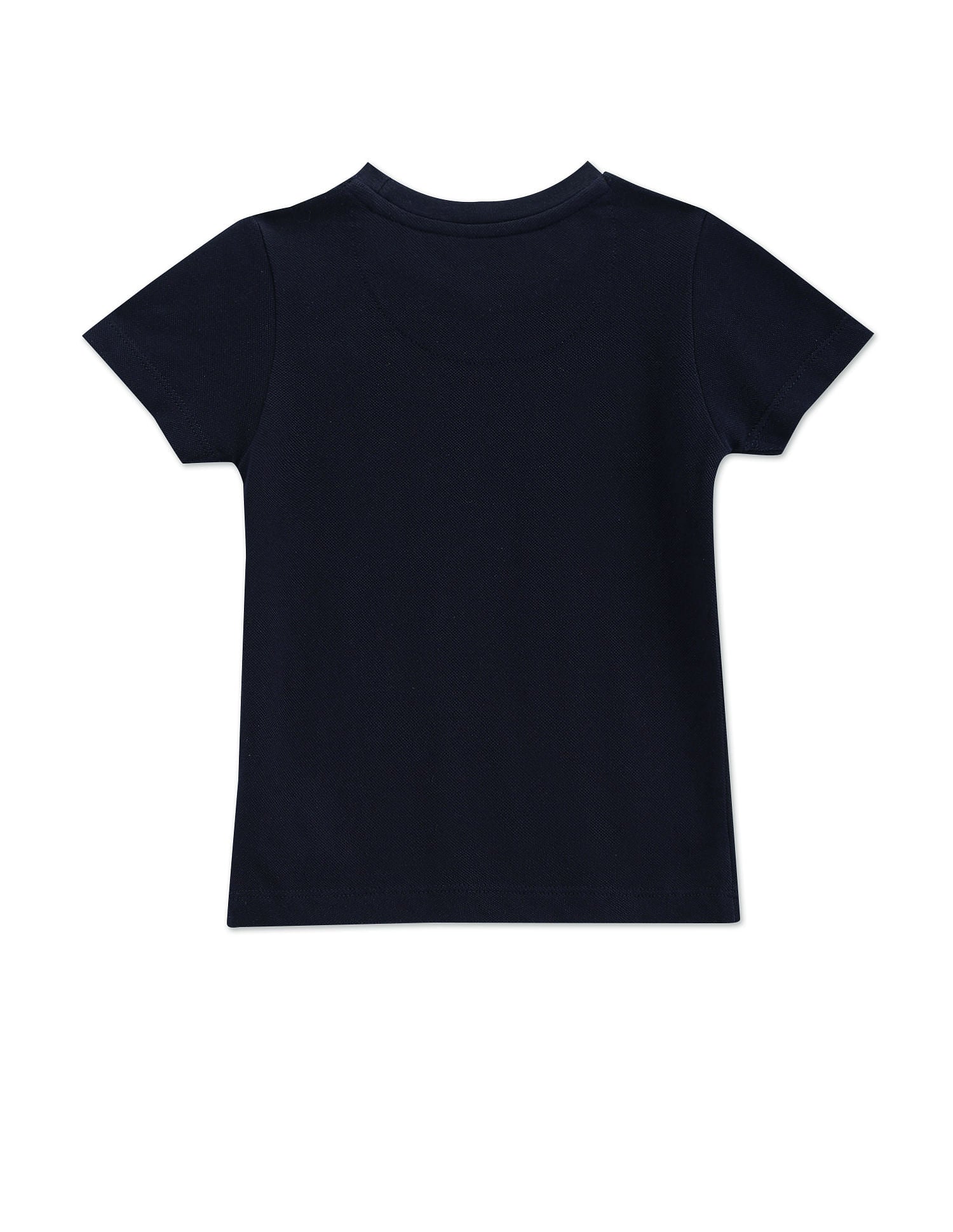 Brand Print Cotton T-Shirt Navy - U.S. Polo Assn. India | Large