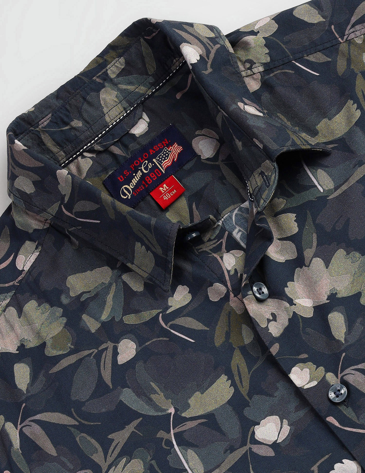 Floral Print Slim Fit Shirt Navy - U.S. POLO ASSN. | Large