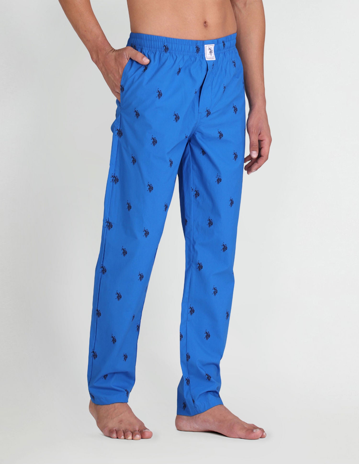Signature Logo Print Cotton Lounge Pants - Pack Of 1 Blue - U.S. POLO ASSN. | Large