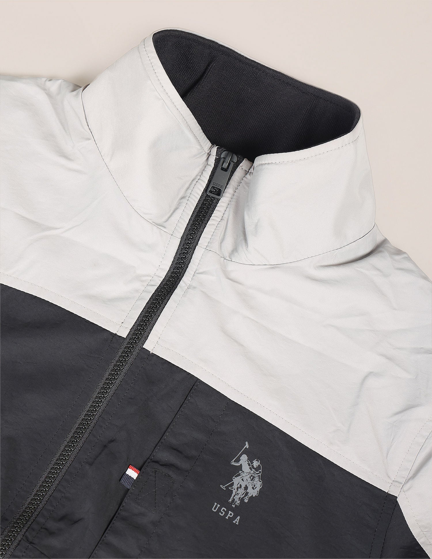 US Polo Assassination Zip Up Jacket Size XL Black And White 100% Poly!! |  eBay