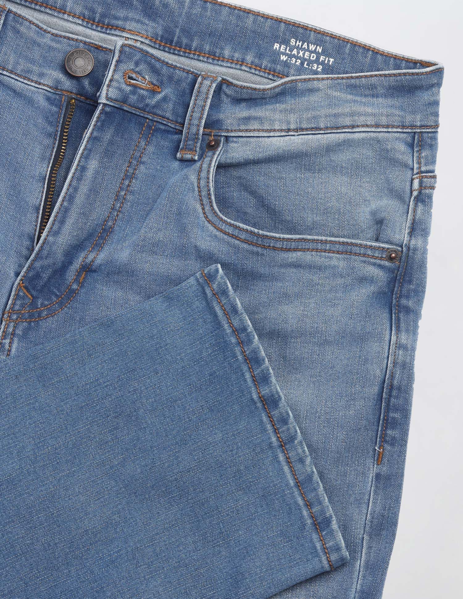 Shawn Relaxed Fit Blue Jeans Light Indigo - U.S. Polo Assn. India | Large