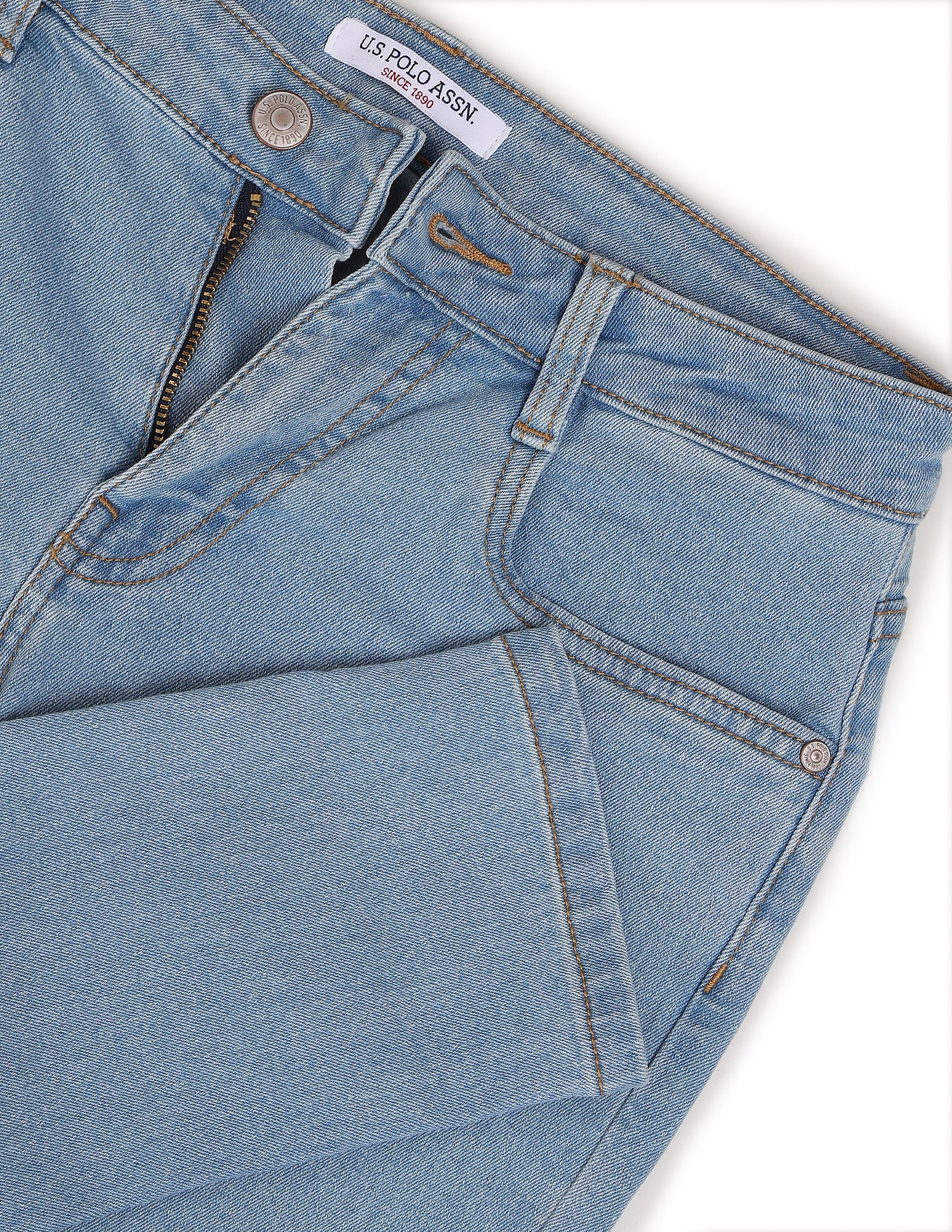 Mid Rise Rinsed Skinny Fit Jeans Light Blue - U.S. Polo Assn. India | Large