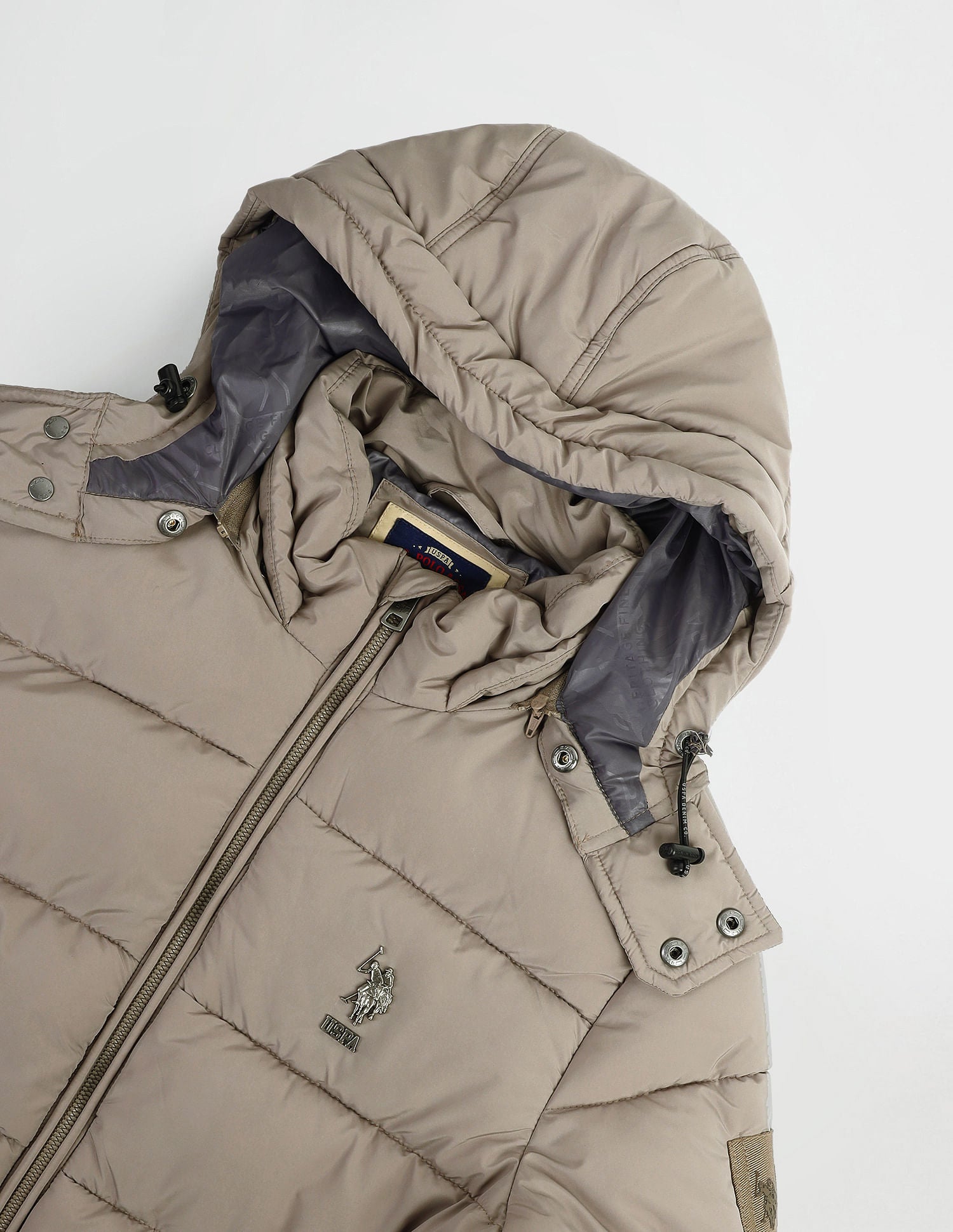 Regular Fit Solid Puffer Jackets Mousse - U.S. POLO ASSN. | Large