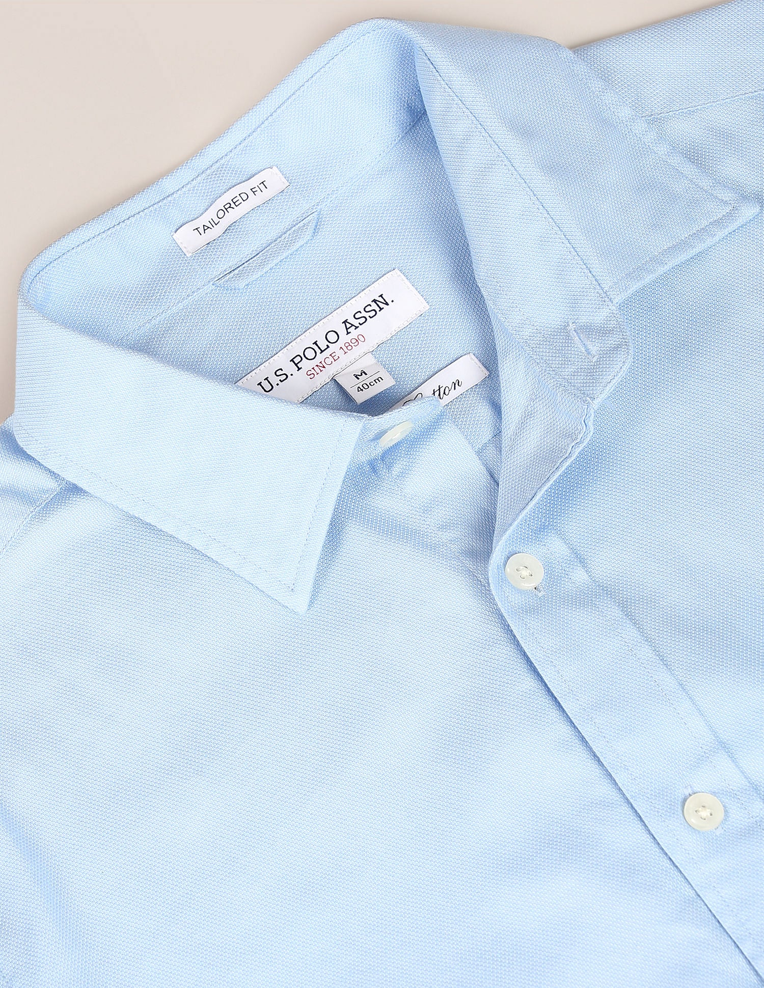Solid Tailored Fit Shirt Light Blue - U.S. Polo Assn. India | Large