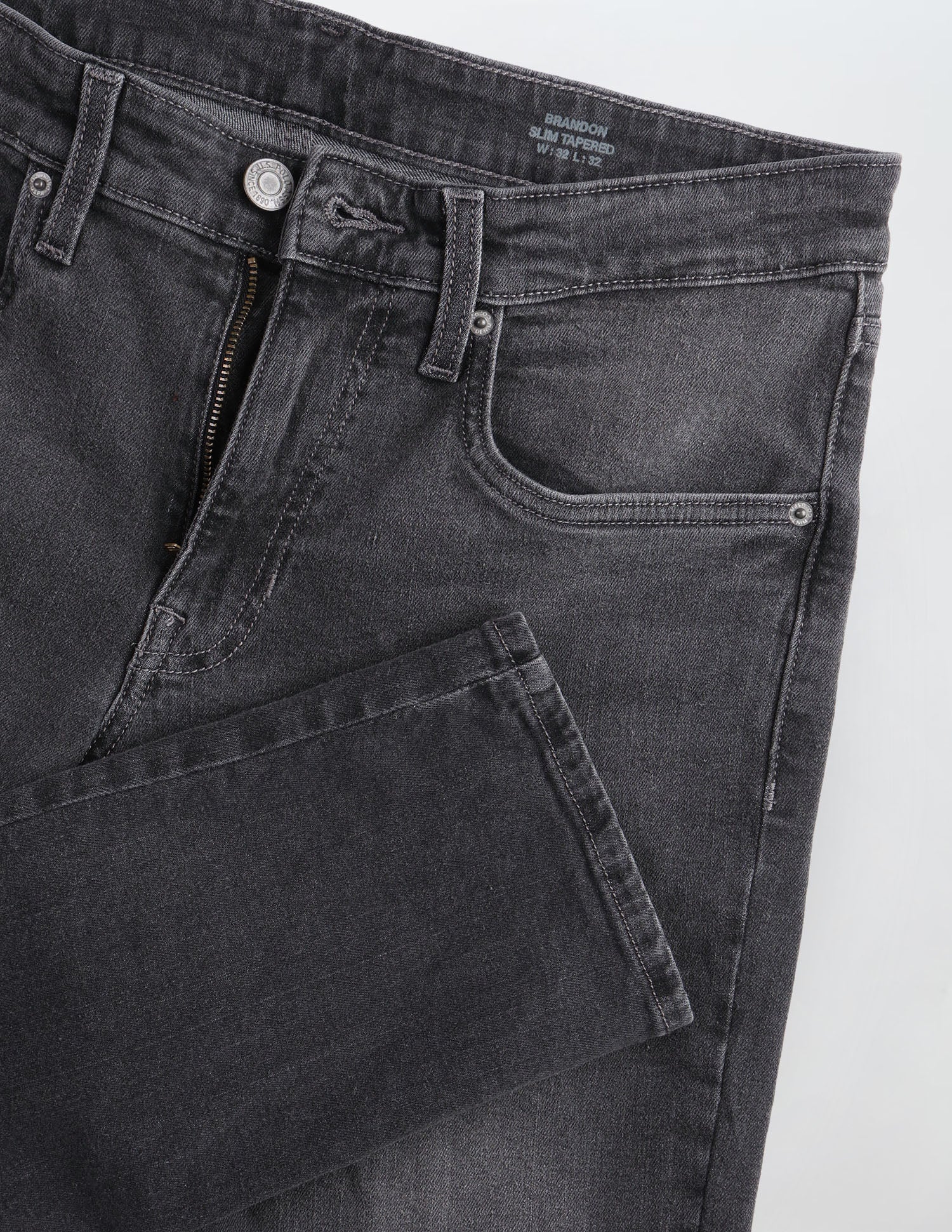Brandon Slim Tapered Fit Grey Jeans Grey - U.S. Polo Assn. India | Large