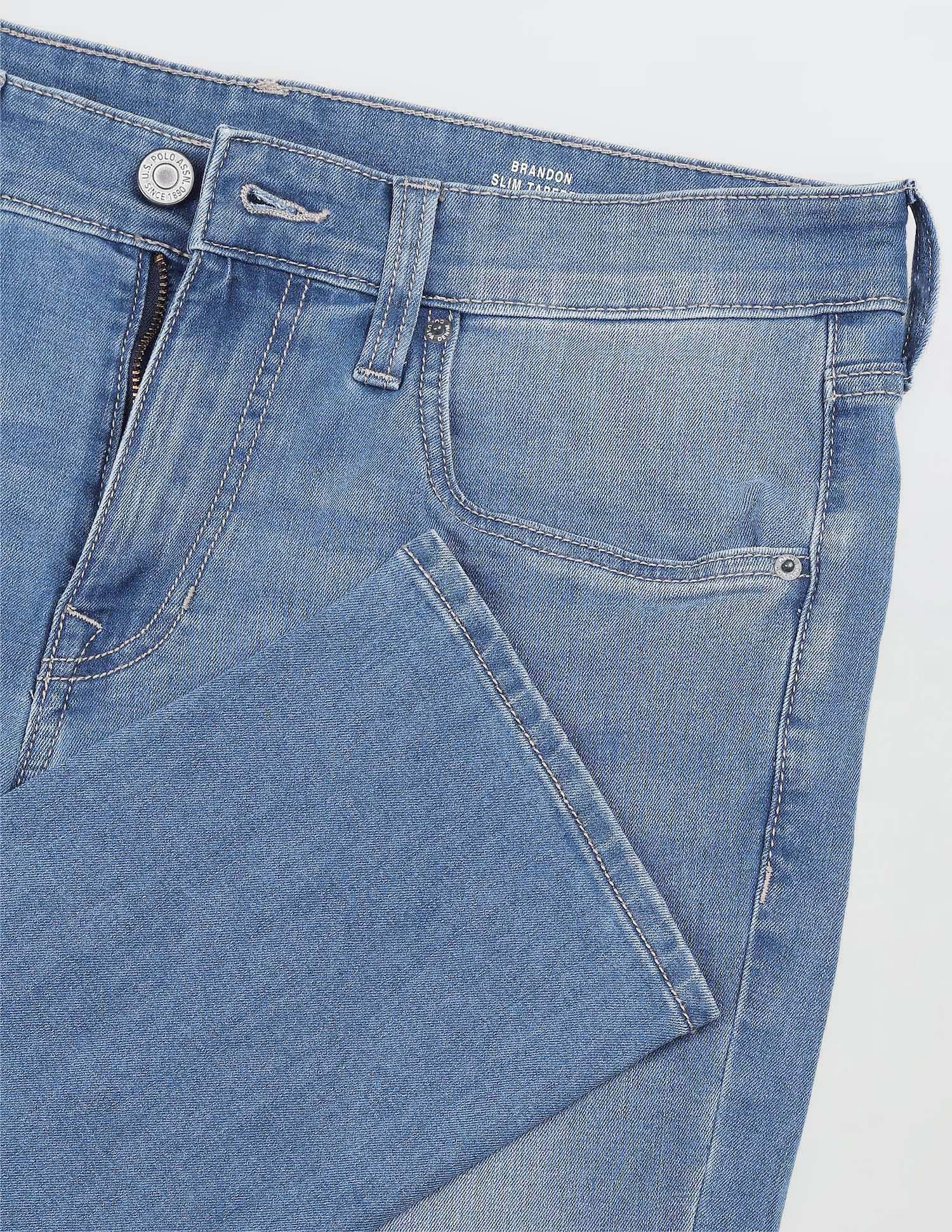 Solid Slim Fit Jeans Blue - U.S. Polo Assn. India | Large