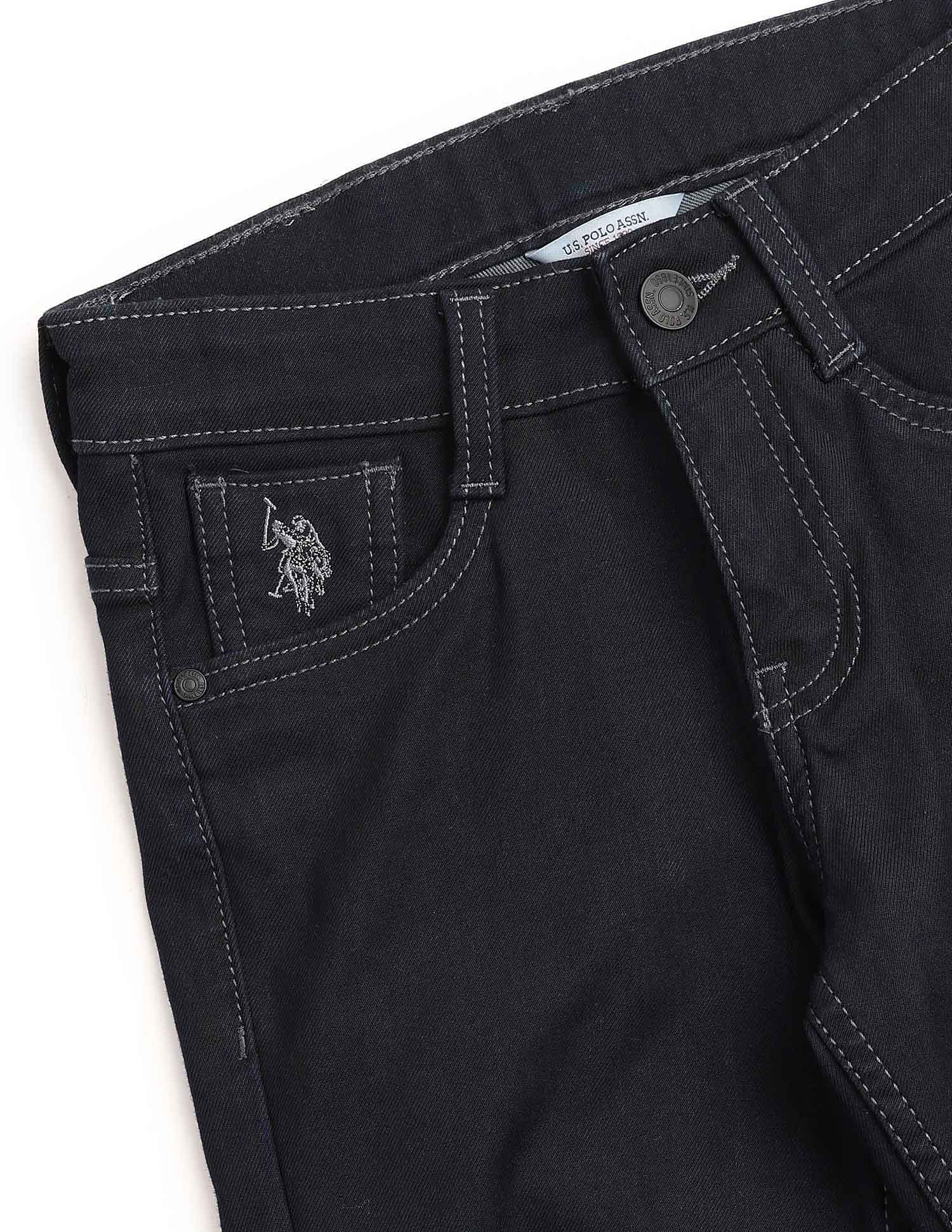 Boys Relaxed Fit Black Jeans Dark Wash - U.S. POLO ASSN. | Large